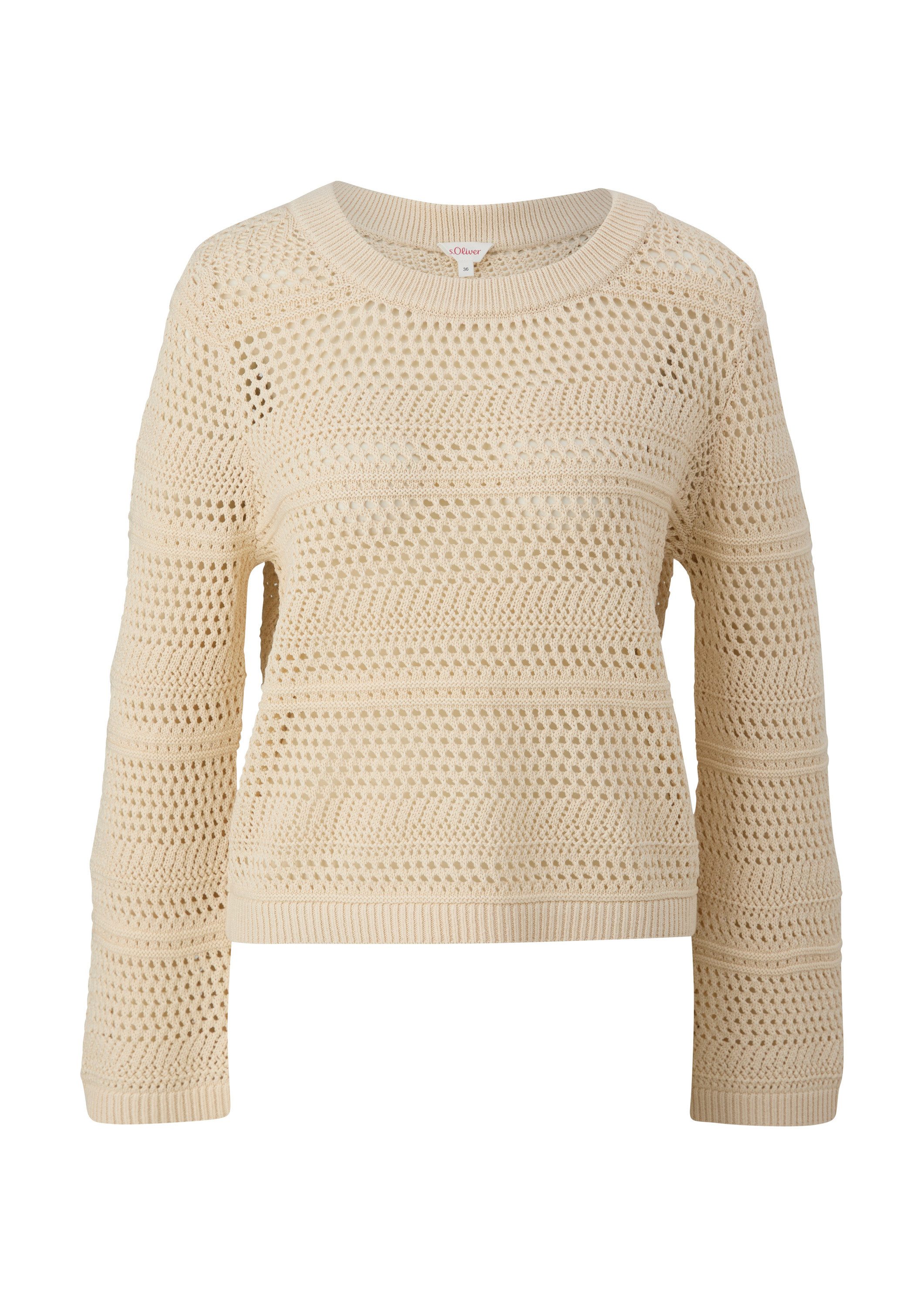 s.Oliver Longpullover Strickpullover Pullover im Relaxed-Fit mit Ajour-Must günstig online kaufen