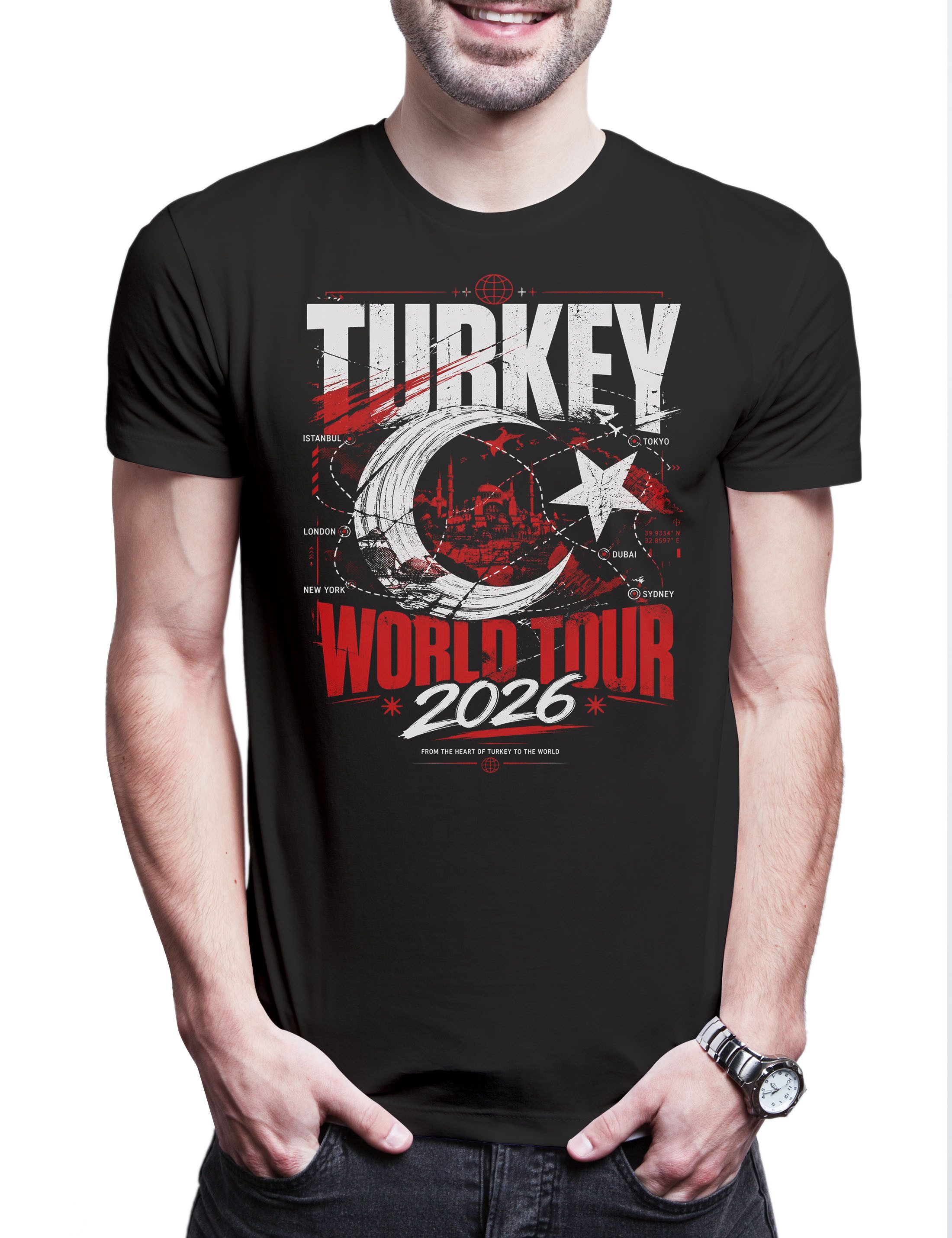 Urban Backwoods Print-Shirt Team Turkey 3 Herren T-Shirt Türkei Istanbul Fußball WM Soccer (1-tlg) Football Turnier 2026 Weltmeisterschaft