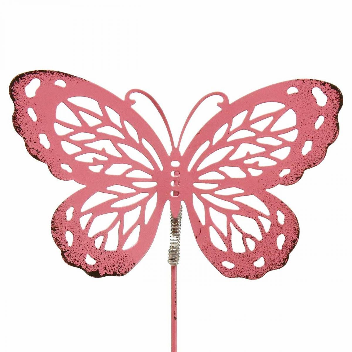 Florists Products Gartenstecker Gartenstecker Schmetterling Metall Rosa Dekoration Blumen, 6 Stück – Bild 3 von 4