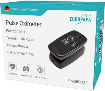 EUROPAPA Pulsoximeter Pulsoximeter,Fingerpulsoximeter, Oximeter ideal zur schnellen Messung der Sauerstoffsättigung (SpO2), facher Pulsmesser für Erwachsene–OLED Anzeige