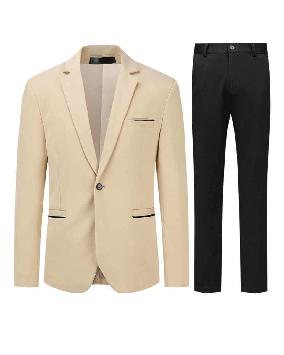 Allthemen Anzug (2 tlg) Slim Fit Hochzeitsanzug mit elastischer Faser
