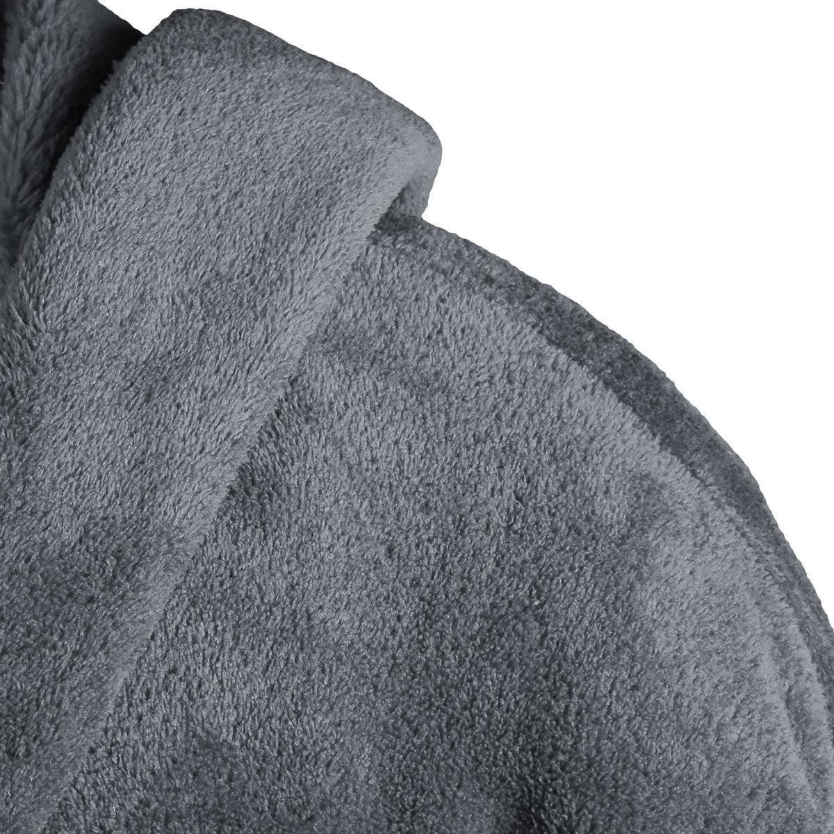 Gräfenstayn Unisex-Bademantel - Bademantel Herren mit Kapuze - Flanell-Fleece Unisex, warm & kuschelig, Waden bis Knöchellang, Fronttaschen, Gürtel, S-XXXL – Bild 4 von 5