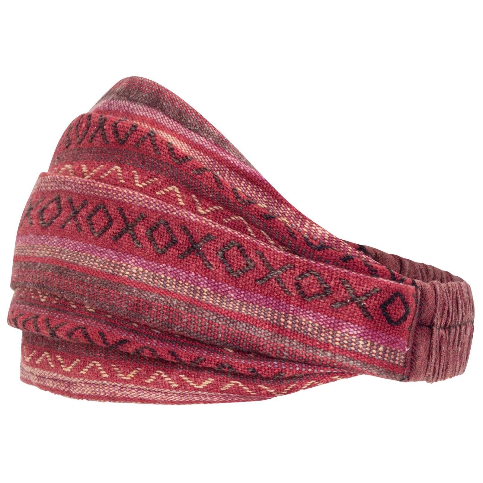 KUNST UND MAGIE Stirnband KUNST UND MAGIE unisex Hippie Kopfband Stirnband Goa Yoga Stonewashed Rot