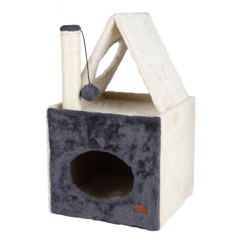 Kats Kratzbaum Kratzbaum Katzenhöhle Katzenkratzbaum Katzen-Höhle Haus, Nische zum Verstecken oder Schlafen, Würfelhaus, Spielbommel