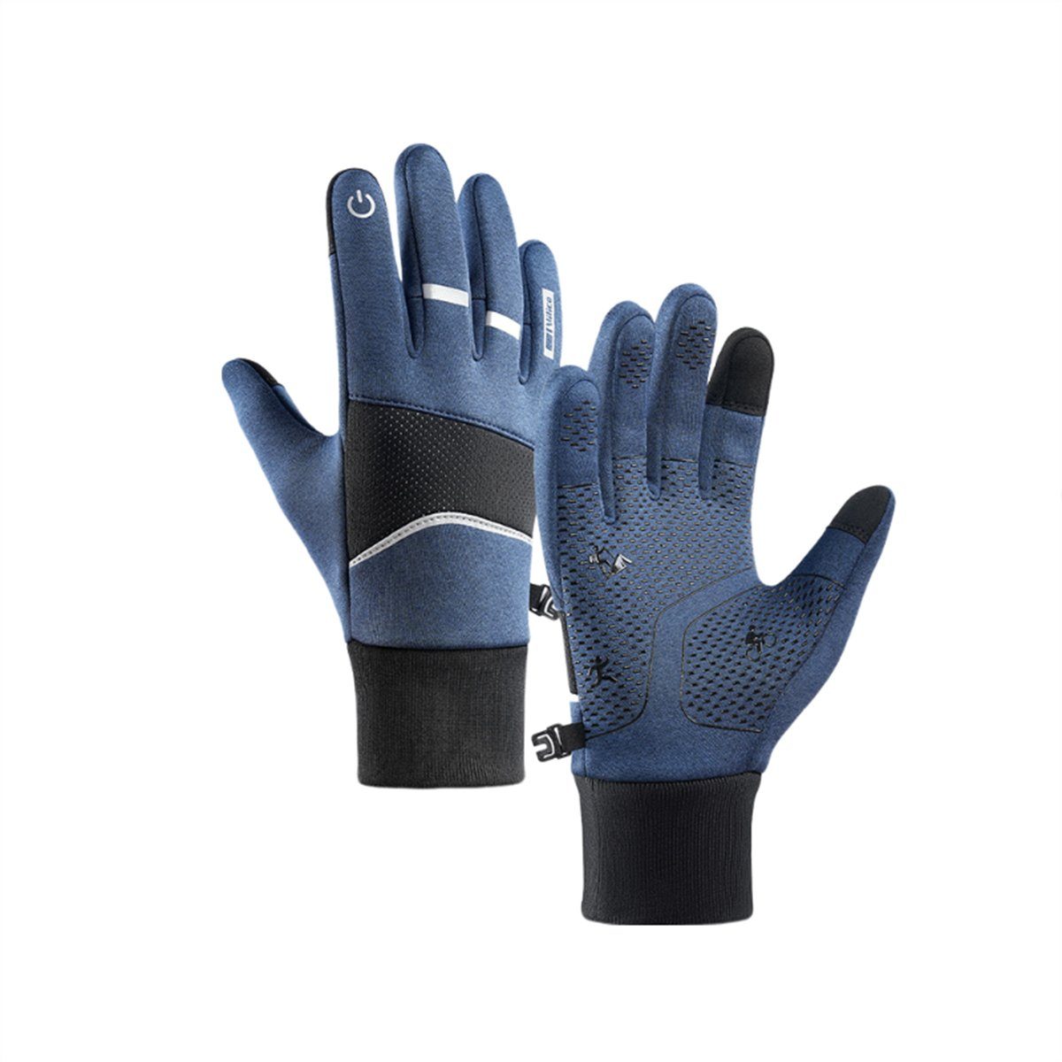 Discaver Fahrradhandschuhe Warme Sport-Touchscreen-Handschuhe für Wasserdicht, das und kältebeständig, Blau Radfahren Freien im rutschfest samtig