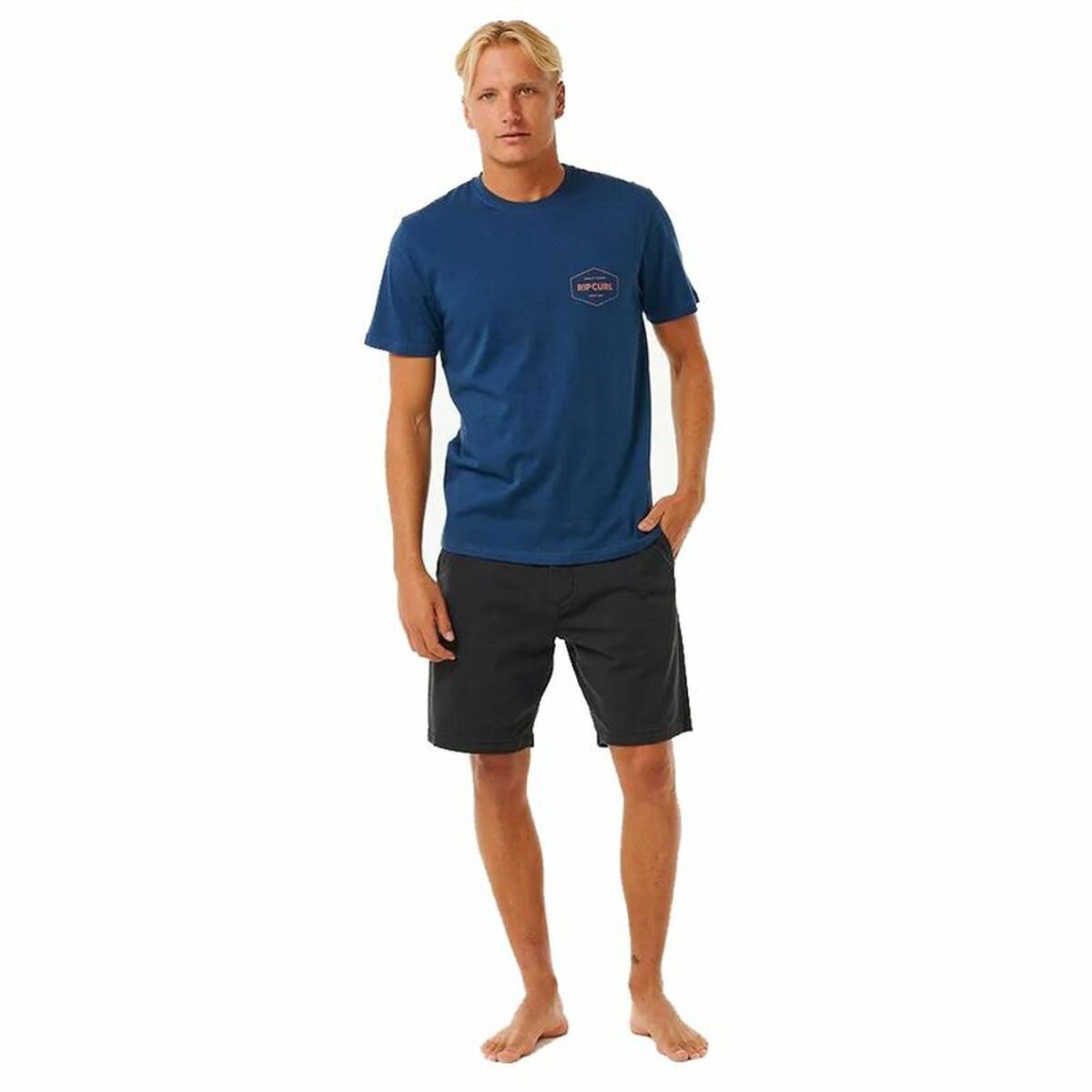 Rip Curl T-Shirt Herren Kurzarm-T-Shirt Rip Curl Stapler Blau