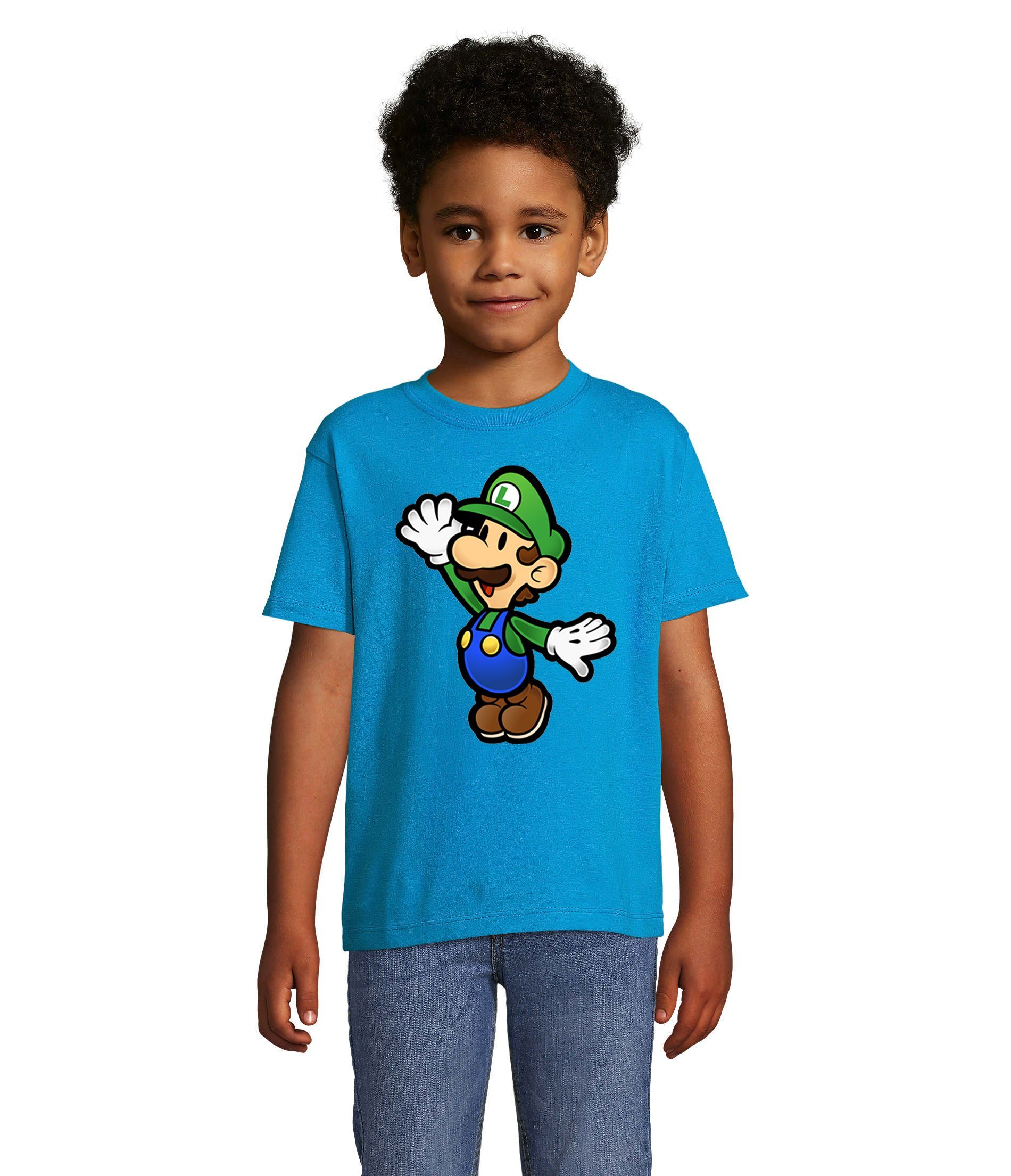 T-Shirt Kinder Jungen & Mädchen Luigi Super Retro Konsole Mario Peach Yoshi