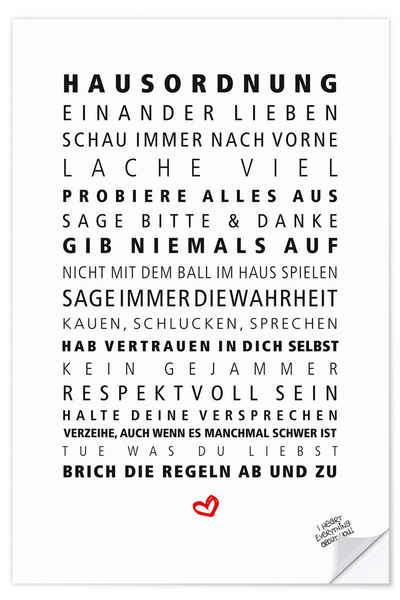 Posterlounge Wandfolie Formart - Zeit für Schönes!, Hausordnung, Flur Illustration