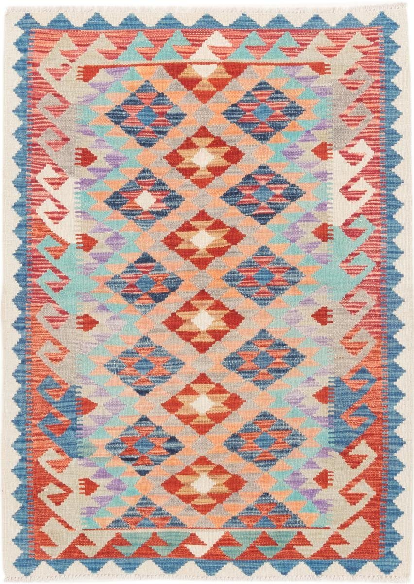 Orientteppich Kelim Afghan 103x140 Handgewebter Orientteppich, Nain Trading, rechteckig, Höhe: 3 mm