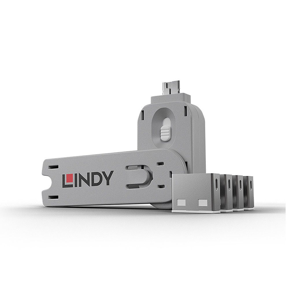 Lindy LINDY USB Port Schloss (4 Stück) mit Schlüssel: Co USB-Kabel
