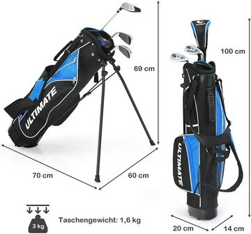 COSTWAY Golfschläger + Golfbag, mit Fairway-Holz, Eisen 7, 9 & Putter