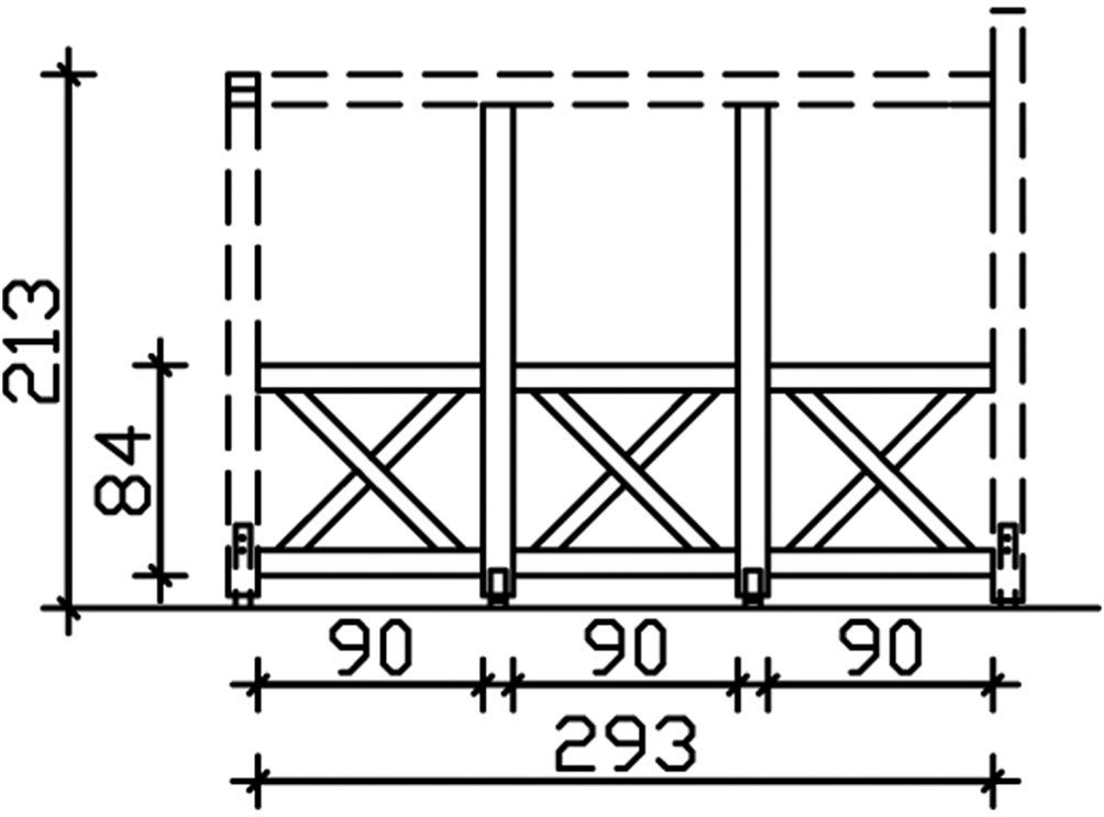 Thumbnail - Skanholz Carport-Seitenwand Andreaskreuz, BxH:293x210 cm, freistehehend
