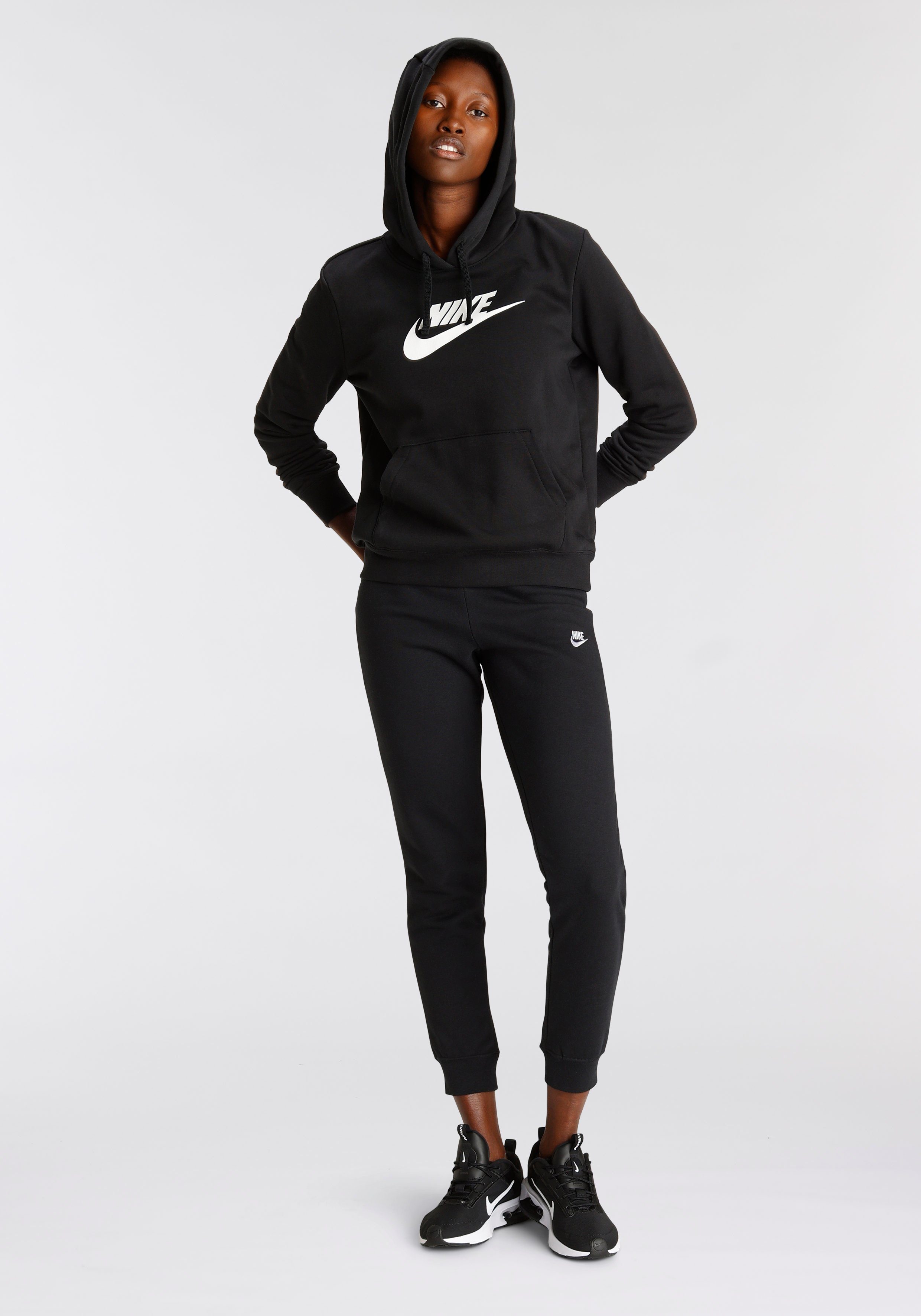 Club Pullover Kapuzensweatshirt Fleece BLACK/WHITE Sportswear Nike Women's Logo Hoodie
