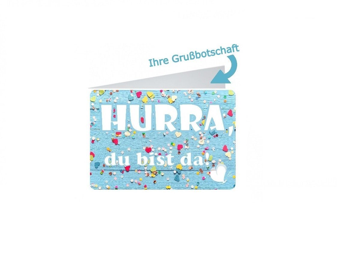 dubistda-WINDELTORTEN- Neugeborenen-Geschenkset Neutrale Windeltorte Kuscheltier LED-Nachtlicht Ente + 35cm Grußkarte