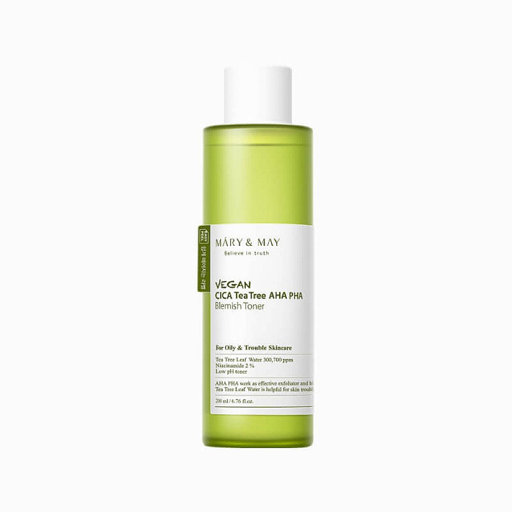 Gesichtswasser Mary and May - Vegan Cica Tea Tree AHA PHA Blemish Toner