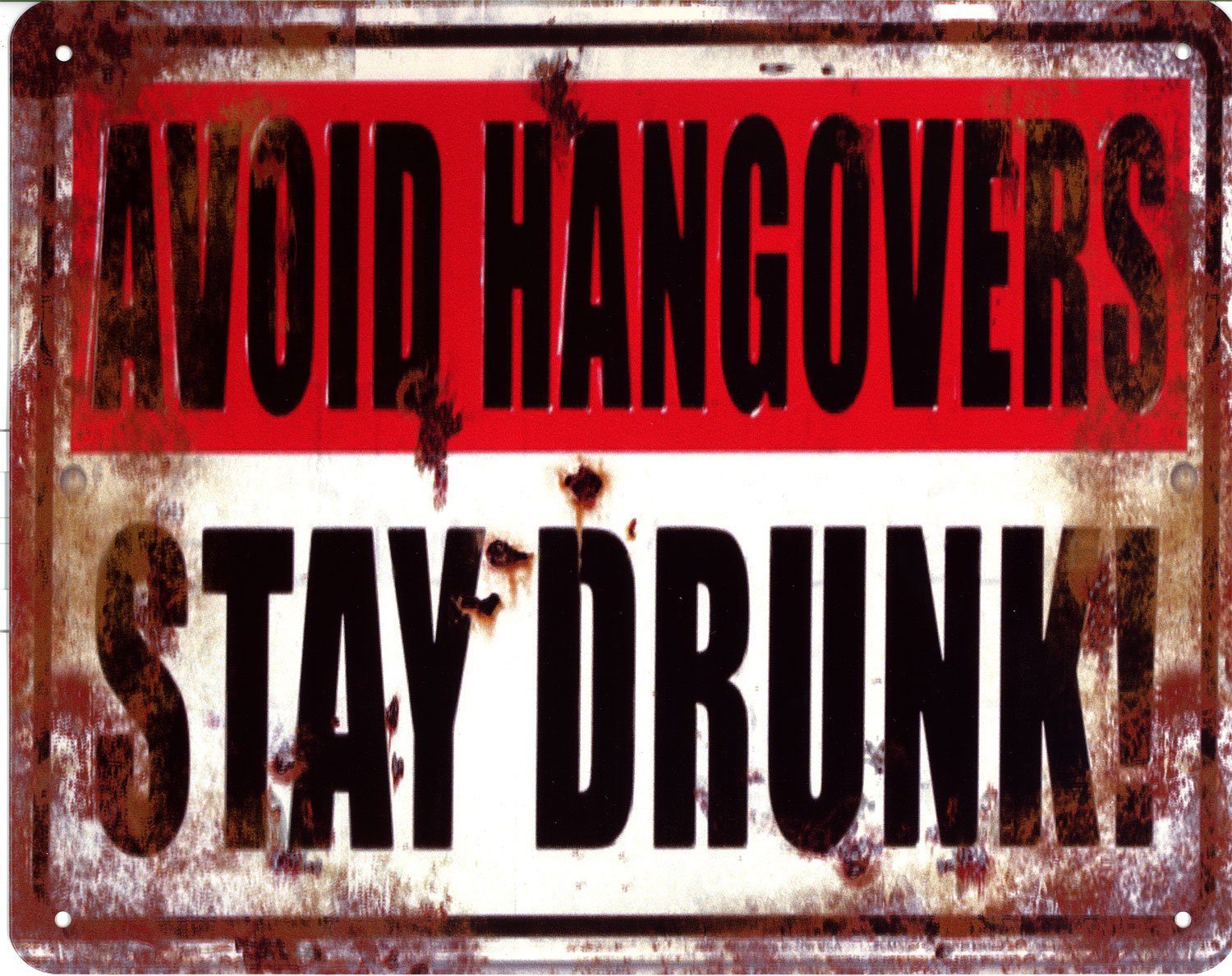 Metallschild Blechschild Avoid Hangovers Stay Drunk