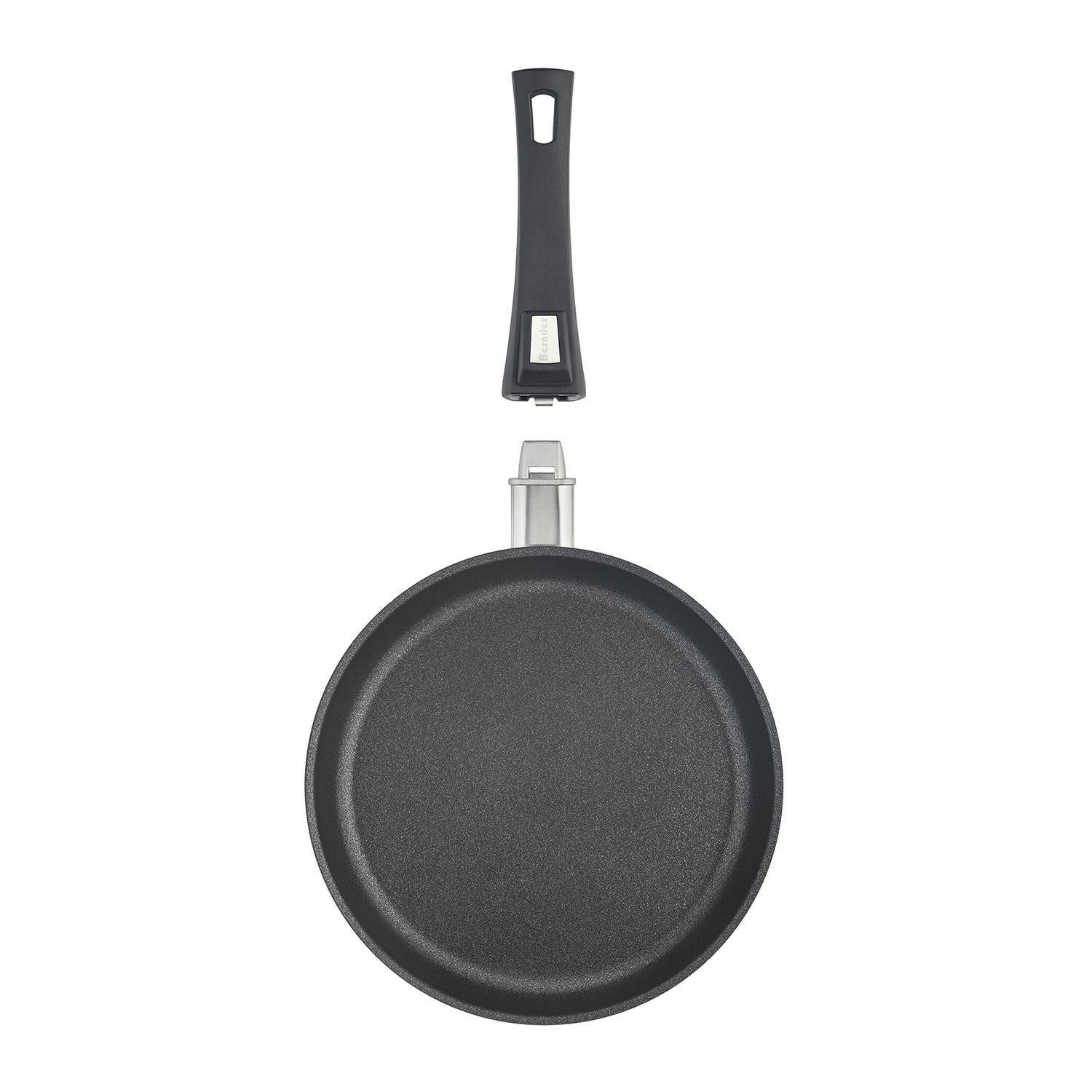 Berndes Bratpfanne VARIO CLICK, Ø 24 cm, Schwarz, Antihaftbeschichtet, Aluminiumguss, inkl. Kunststoffgriff mit Klicksystem, Induktion