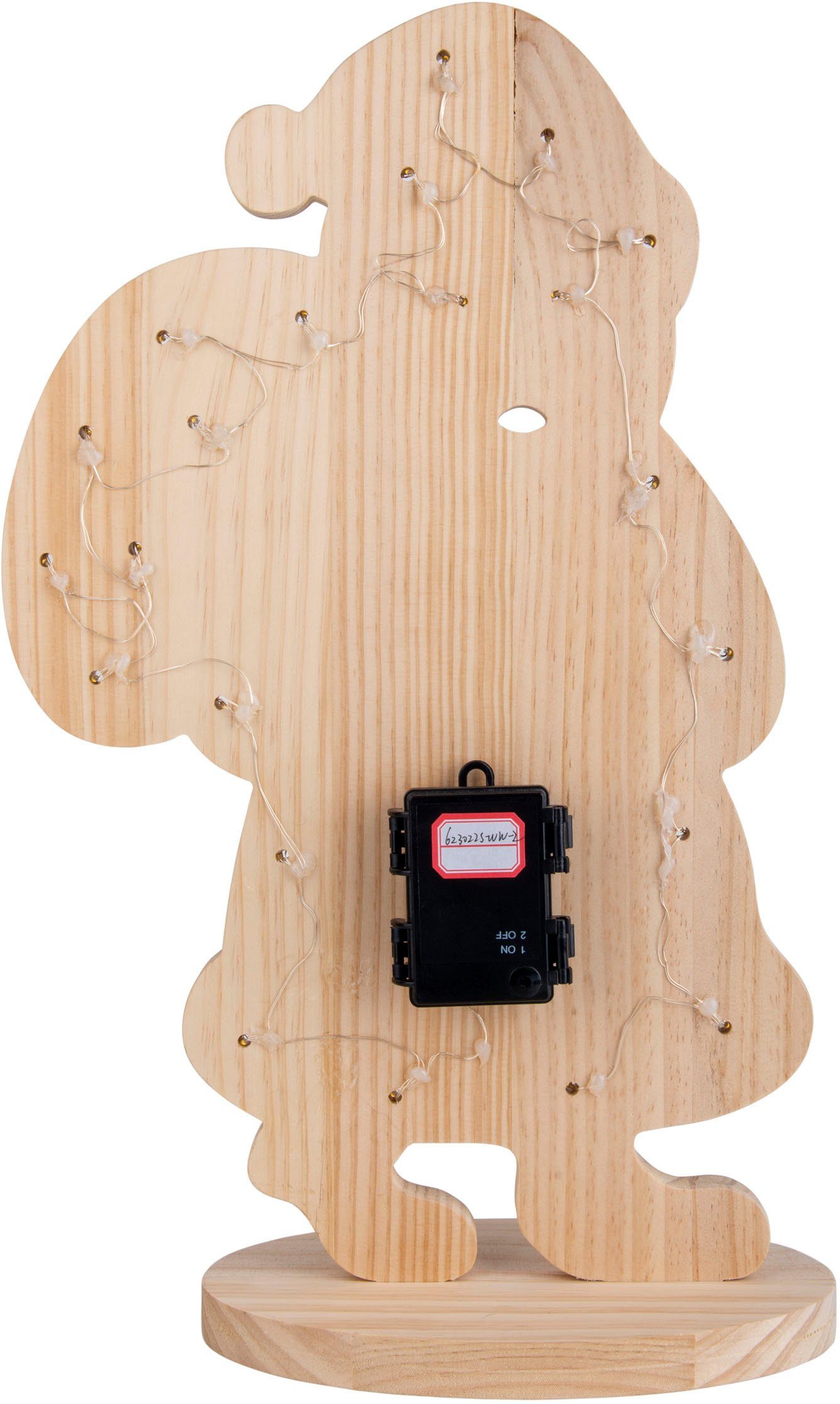 näve LED Dekoobjekt Santa, Weihnachtsdeko aus Holz, Timerfunktion, LED fest integriert, Warmweiß, Holz-Stehleuchte, Höhe ca. 80 cm, Batteriebetrieben