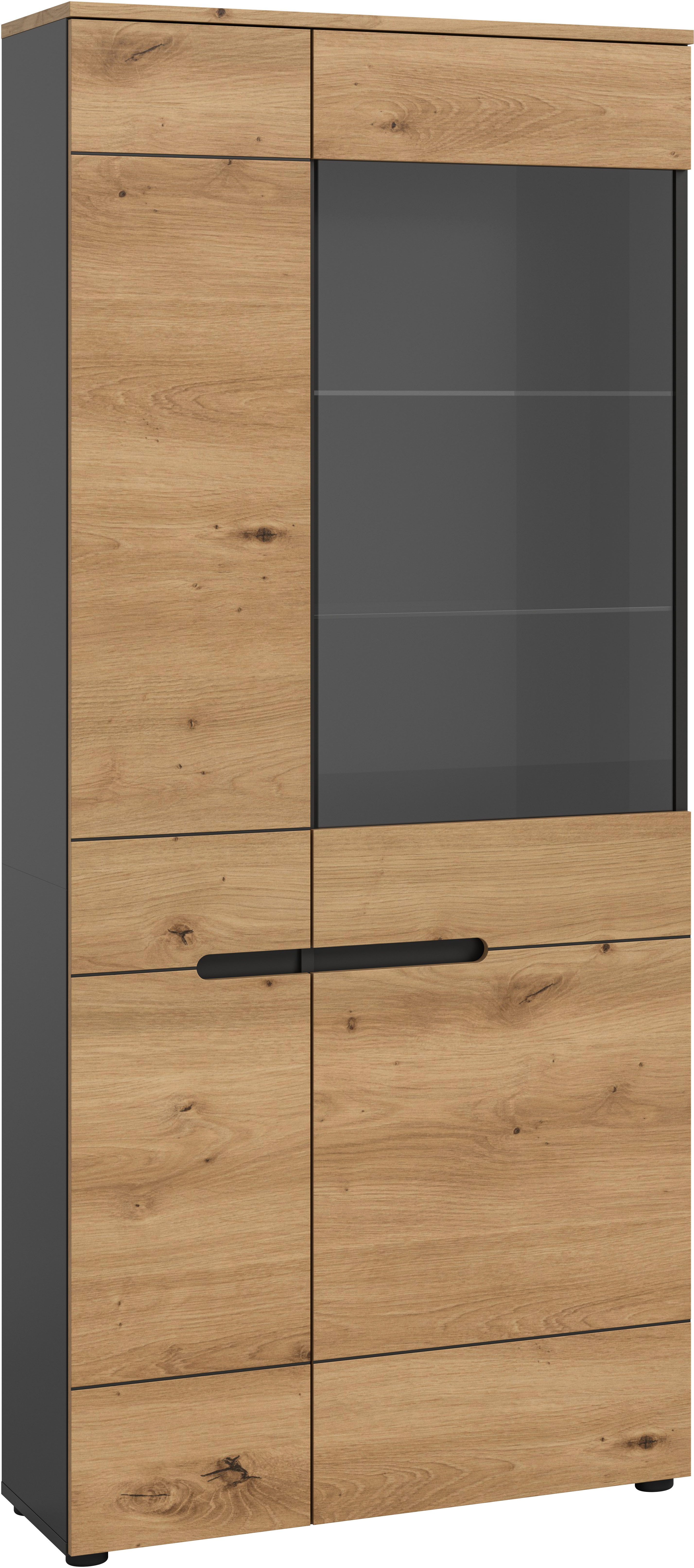 Home affaire Vitrine REHAT, TOPSELLER!, Höhe 190 cm, 2 Türen, 4 Einlegeböden, 2 Glasböden (1-St) Vitrinenschrank, Schrank, Glasvitrine, Wohnzimmervitrine
