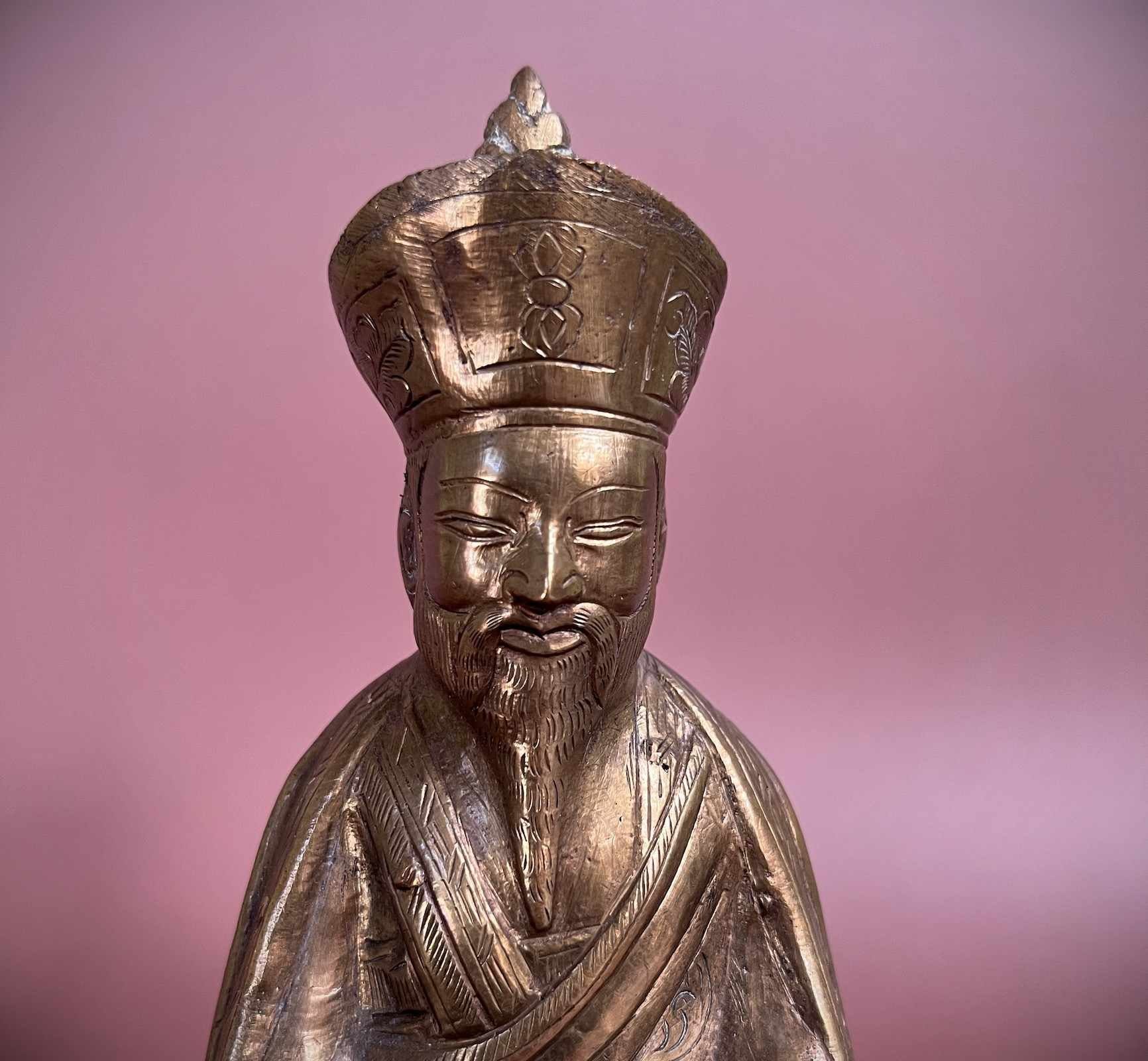 Messing Buddhafigur alte Asien Ngawang LifeStyle Shabdrung Namgyel Figur