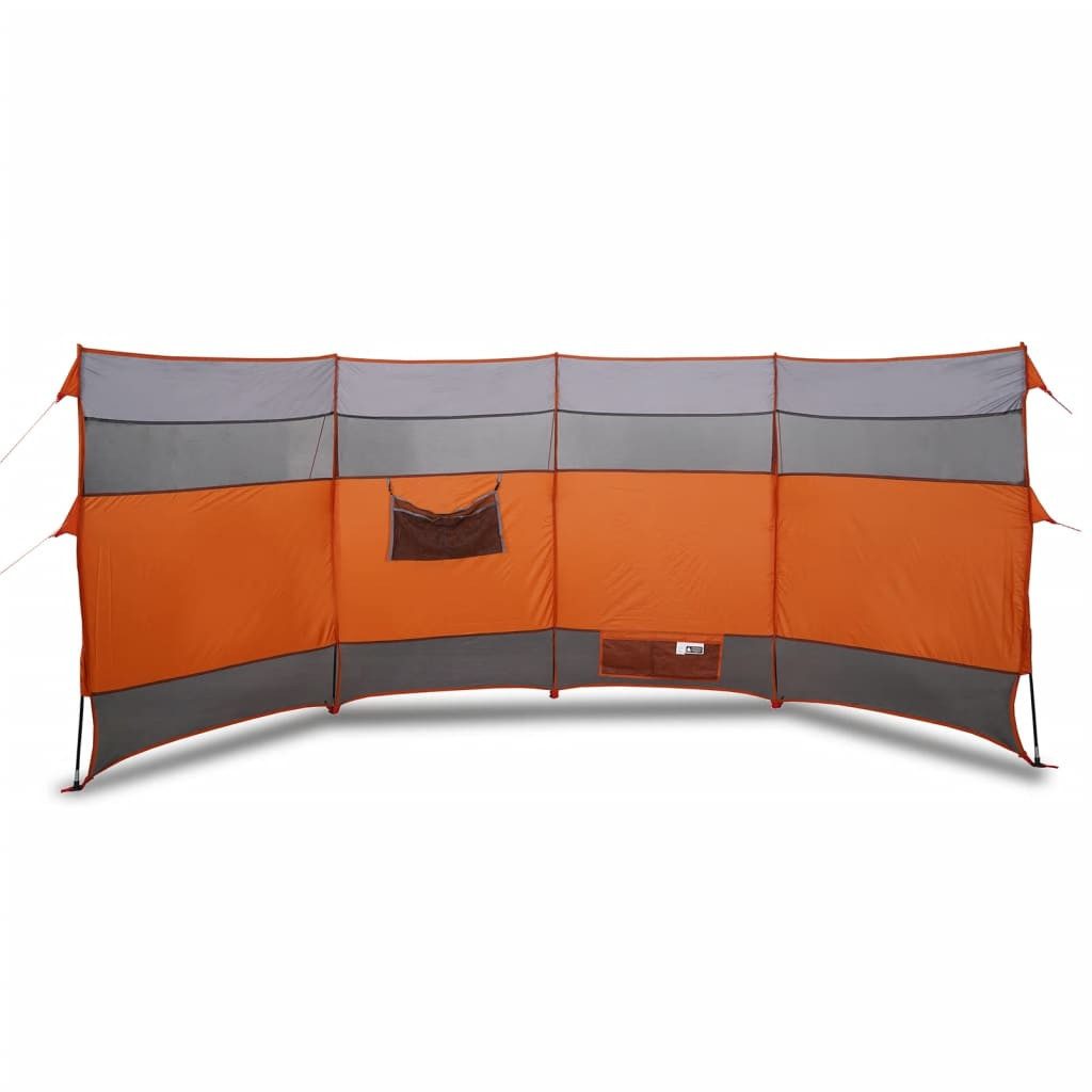 vidaXL Windschutz 366 x 152 cm Camping-Windschutz Grau und Orange 366x152x152 cm Wasserd
