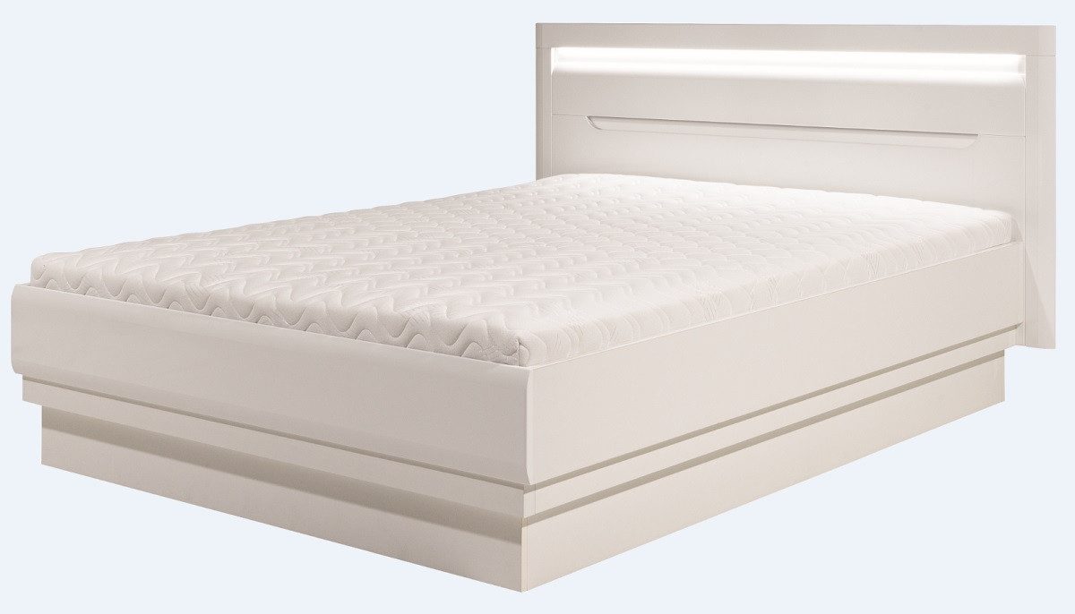QMM TraumMöbel Schlafzimmer-Set Schlafzimmer komplett Iris Set C 160x200 / 180x200 LED, (Set, 4-tlg., Schiebetürschrank mit LED, Doppelbett 160/180x200, 2 Nacht – Bild 5 von 5