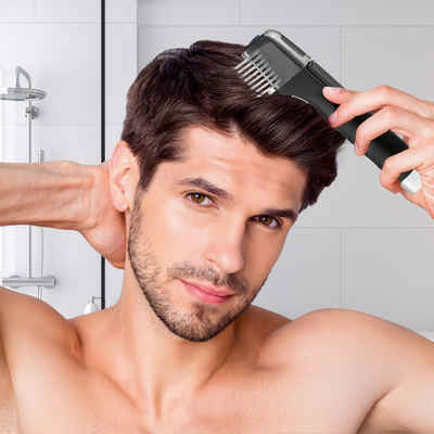 MAXXMEE Elektrorasierer Rasierer Smart Trimm - Haarschneider mit 5 Aufsätzen - schwarz/silber