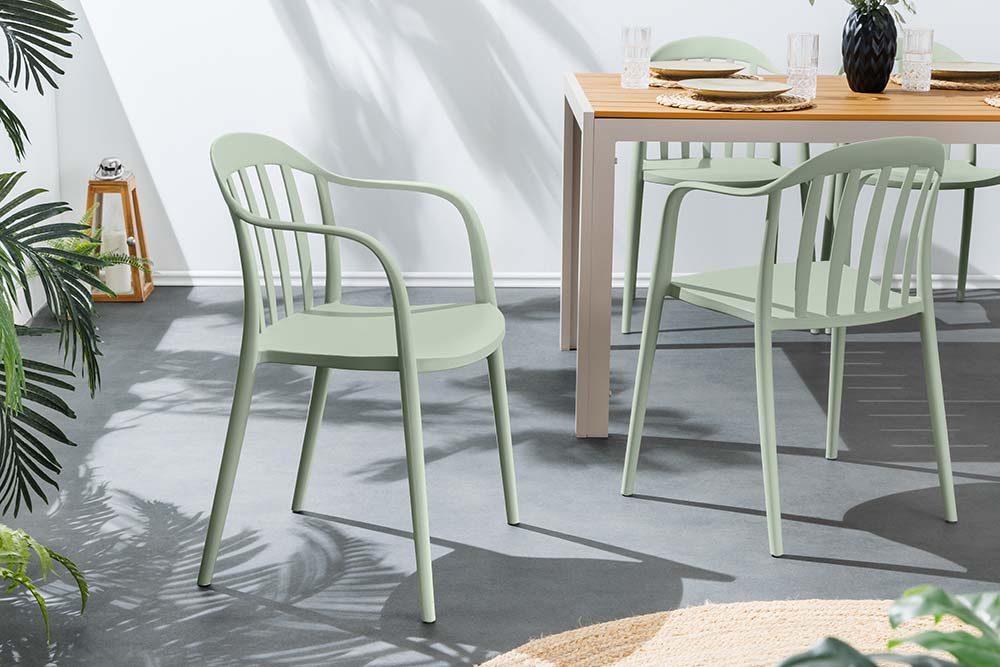 riess-ambiente Gartenstuhl STUDIO ITALIA salbei · Kunststoff, In-/Outdoor, wetterfest, stapelbar (Einzelartikel, 1 St), pflegeleichter Balkonstuhl · leichtes De – Bild 4 von 5