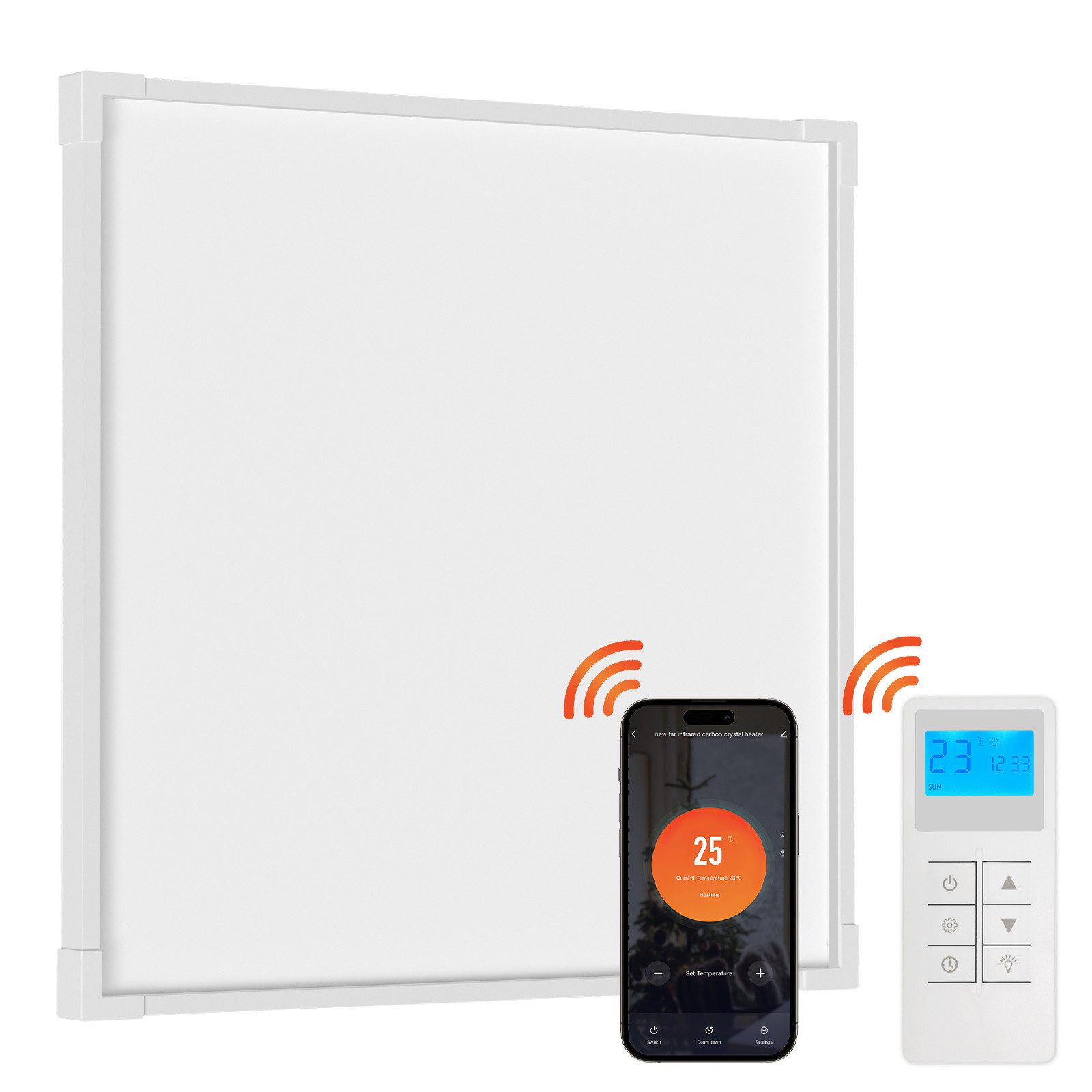 Clanmacy Infrarotheizung Infrarotheizung 360W Elektroheizung Wand & Decke + Schutzecken & WLAN