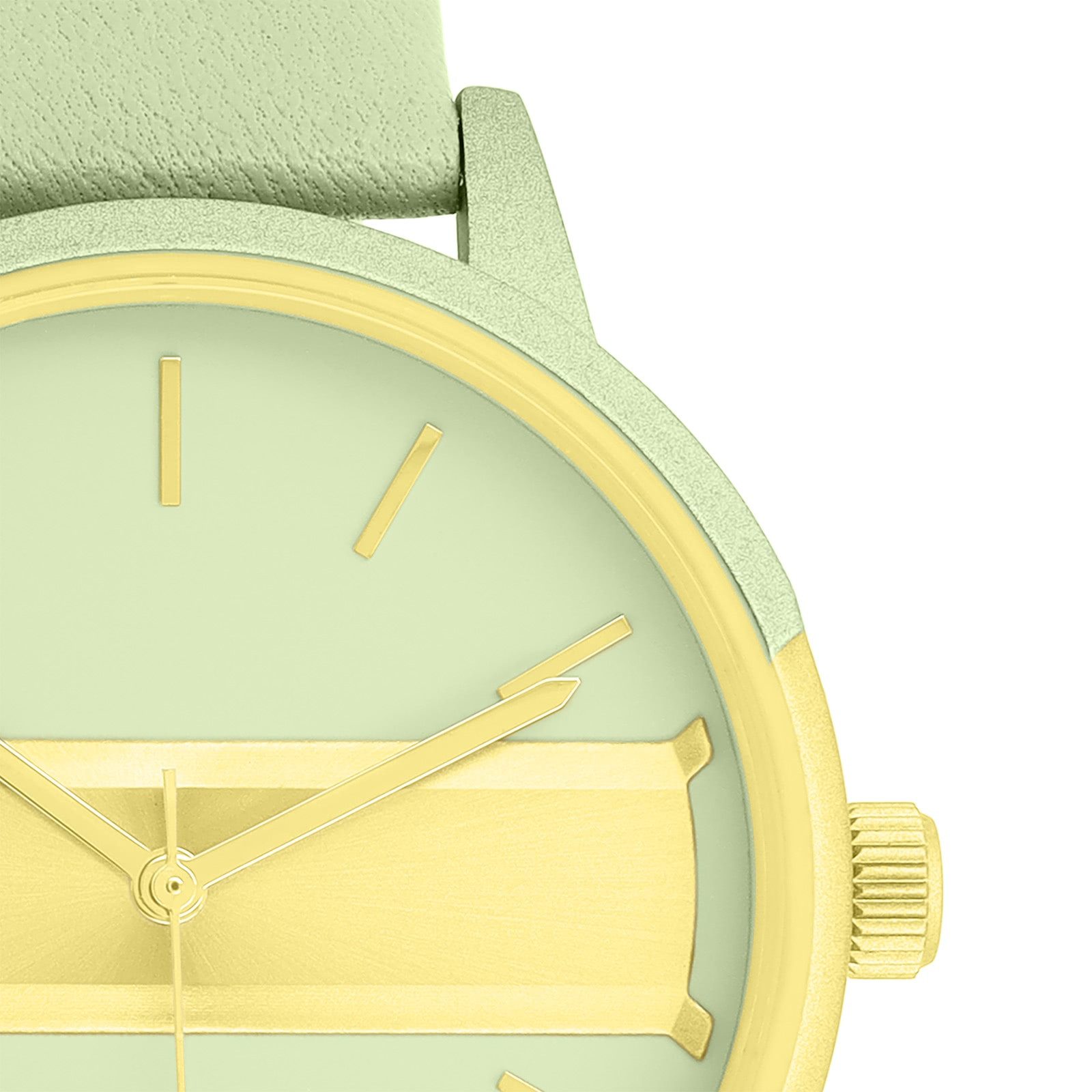 OOZOO Quarzuhr Oozoo Damen Armbanduhr hellgrün Analog, (Analoguhr), Damenuhr rund, groß (ca. 42mm) Lederarmband, Casual-Style