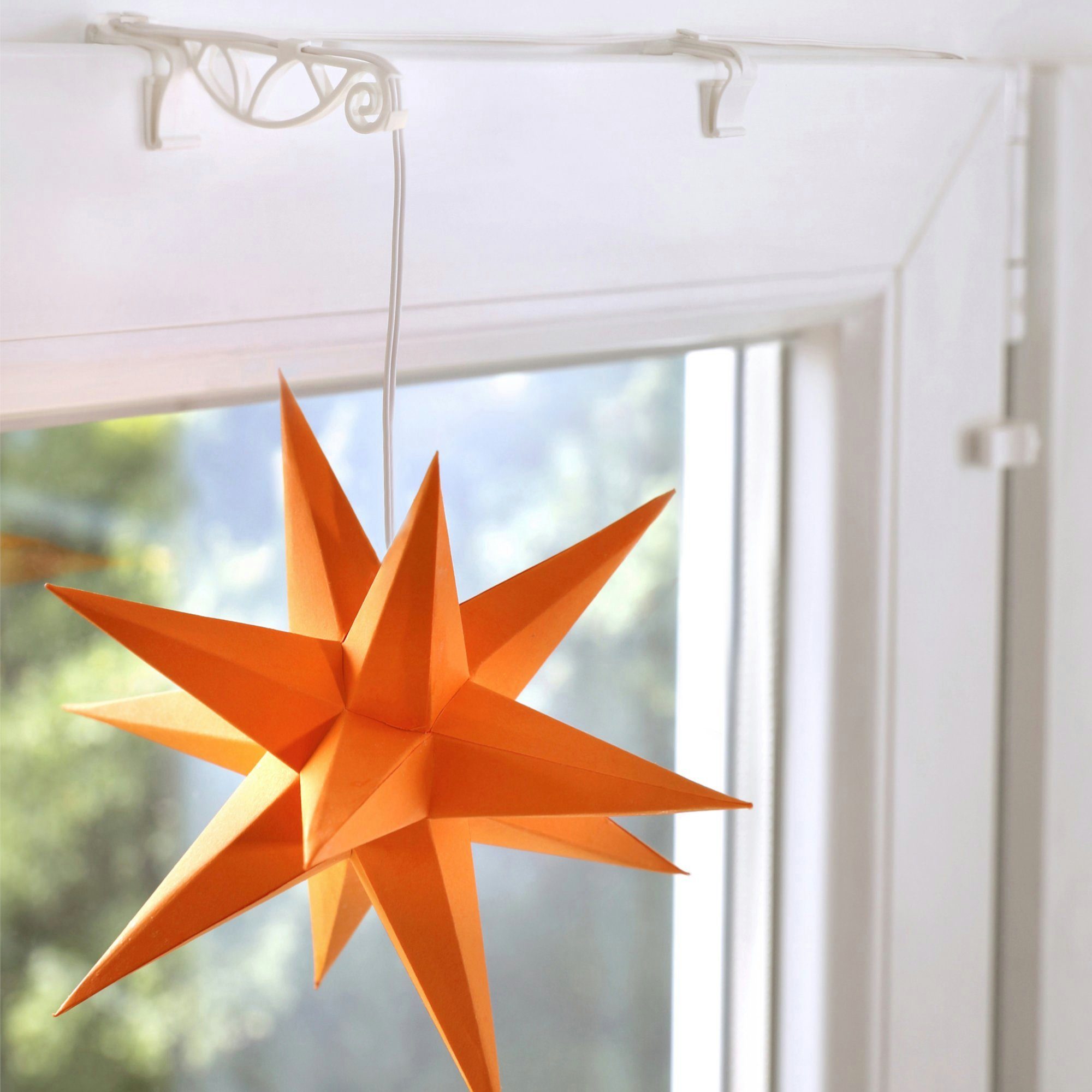 INNOPERFORM® Fensterhaken Innoperform Sternhalter Fenster weiß mit Kabelfüh günstig online kaufen