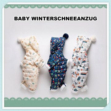 Daisred Schneeoverall Baby Jungen Mädchen Winter Schneeanzug Kapuze Winter Overall