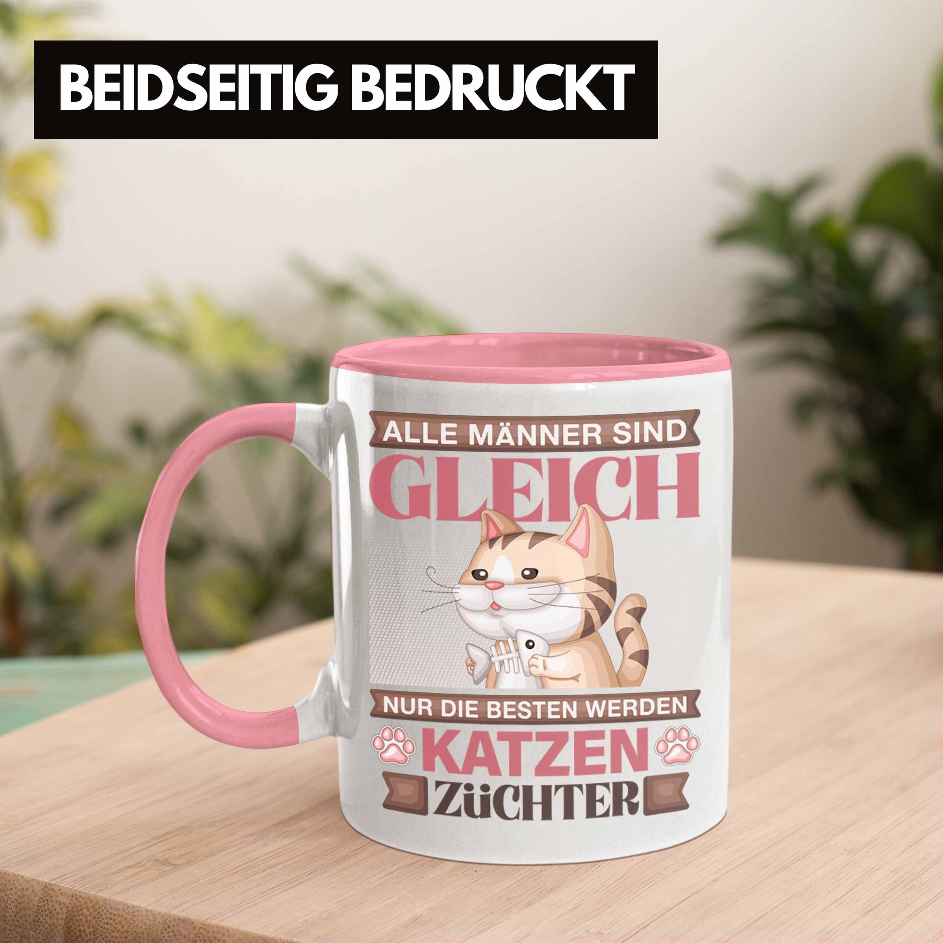 Trendation Geschenkidee Geschenk Tasse Männe Tasse Rosa Katzen Lustiger Züchter Alle Spruch