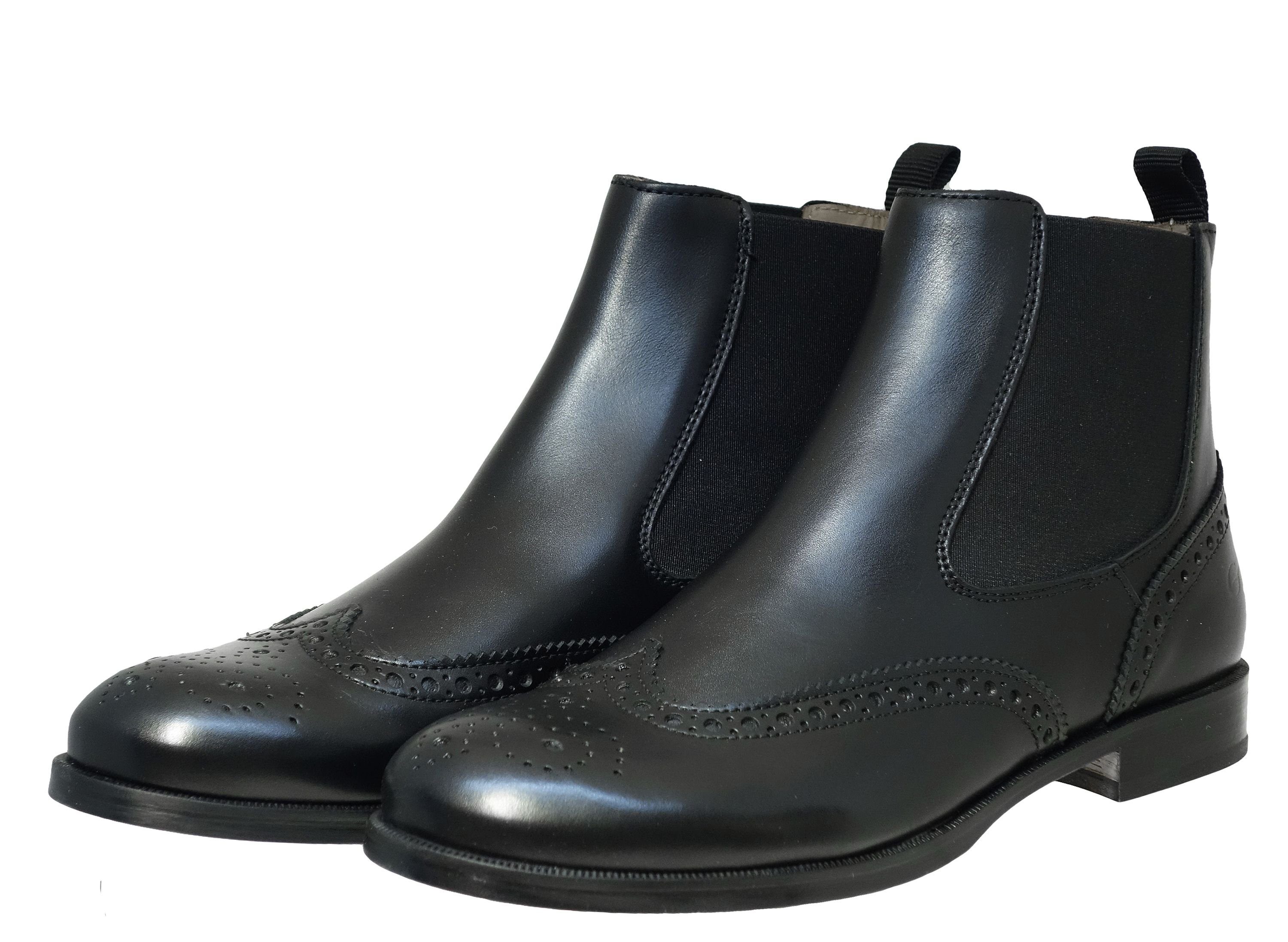 Gallucci Gallucci 5078 Stiefeletten Chelsea Boots Leder Budapester Schwarz  Schnürstiefelette
