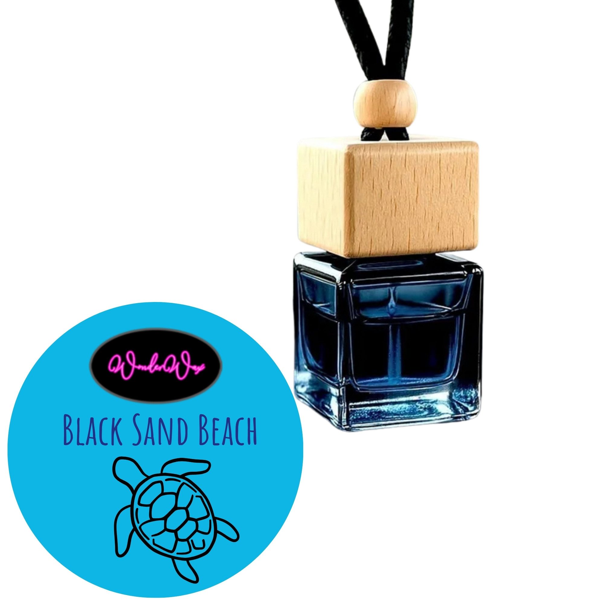 WonderWax Raumduft WonderWax® Auto Duft Quadrat Schwarz braun 8 ml, (Black Sand & Beach), Duftrichtung: Black Sand & Beach