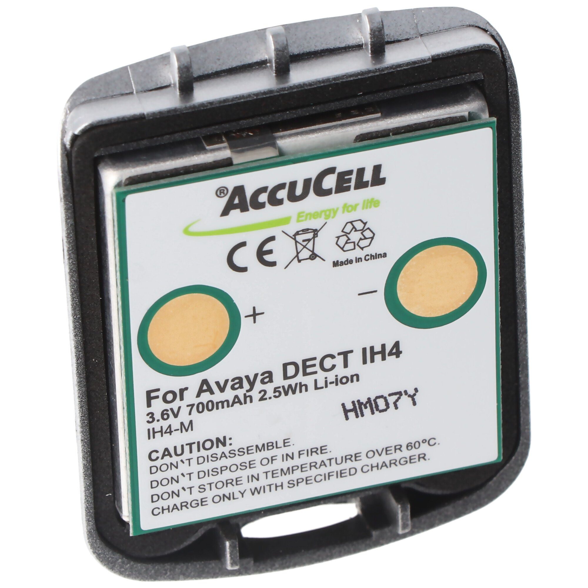 AccuCell Akku passend für den Avaya DECT IH4 Li-Ion Akku 4.999.130.76 Akku