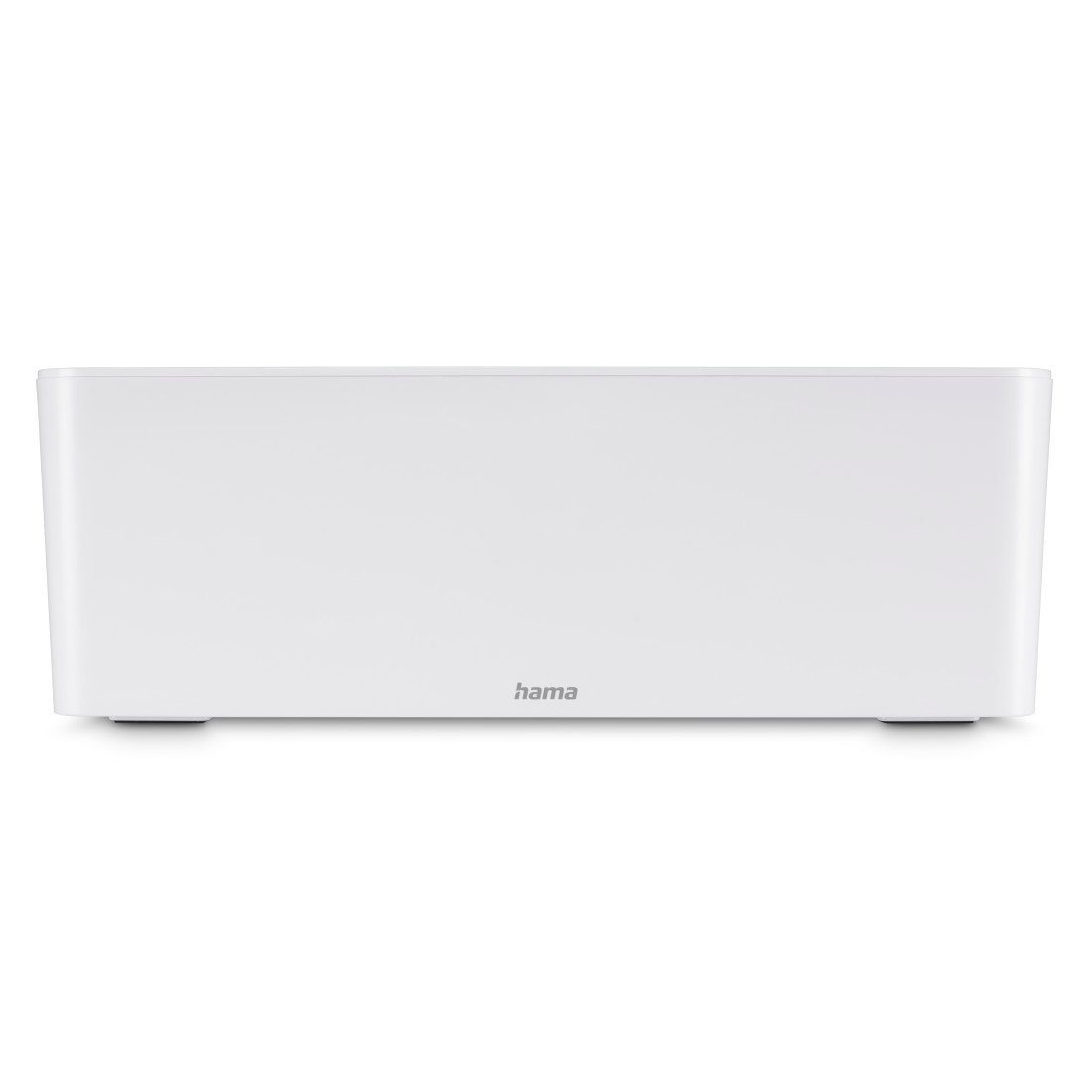 Hama Kabelbox Kabelbox groß mit integrierter Kabelführung, für 6er Steckdosenleiste, (1-tlg), schlichtes Design, universelle Anwendung Schreibtisch, Farbe Weiß