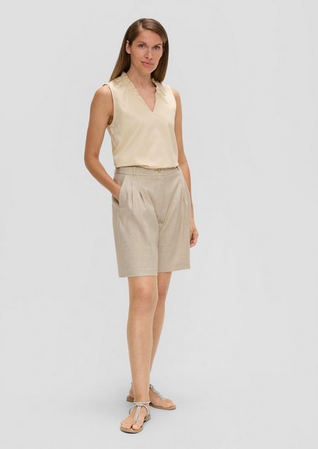 s.Oliver BLACK LABEL Bermudas Relaxed: Shorts aus glitzerndem Leinenmix Gli günstig online kaufen
