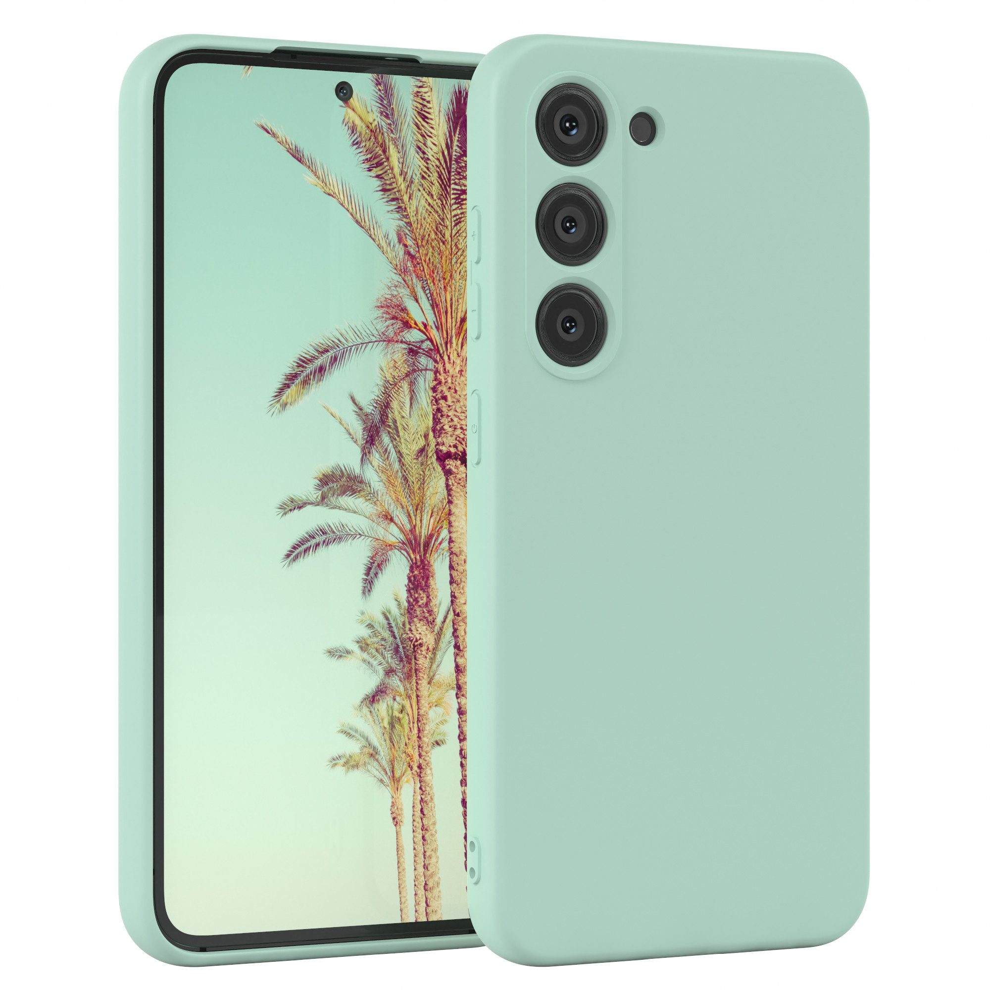 EAZY CASE Handyhülle für Samsung Galaxy S23 Hülle Silikon 6,1 Zoll, Hülle Silikon kratzfest Smart Slimcover Bumper Case Etui Mint Grün