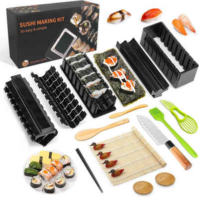 MLRYH Sushi-Roller Sushi DIY-Set: 20-teiliges Sushi Maker Kit mit Bambusmatten & Zubehör, (Sushi-Maker-Set 20-tlg), Antihaftbeschichtung für einfache Reinigung & perfekte Rollenbildung.