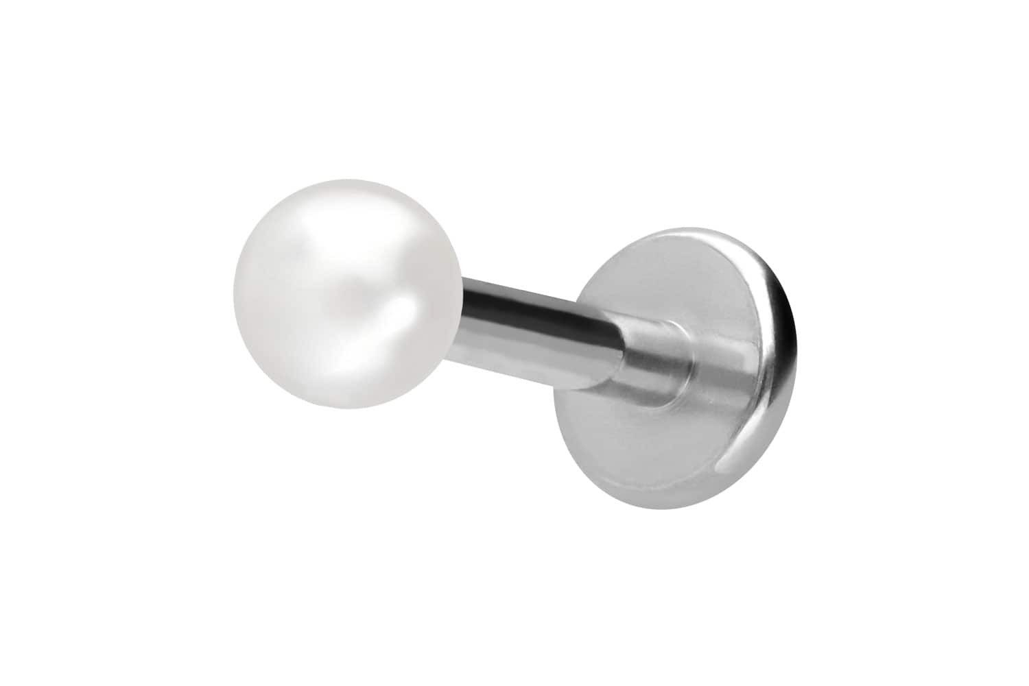 PIERCINGLINE Piercing-Set Titan Labret mit Innengewinde SYNTHETISCHE PERLE (Labrets, 1-tlg)