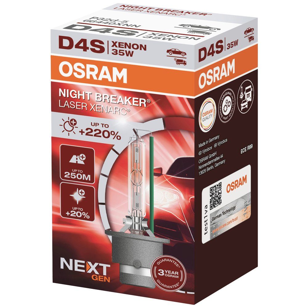Osram KFZ-Ersatzleuchte Night 35 66440XNN Xenarc Xenon Leuchtmittel Laser Breaker® OSRAM D4S W
