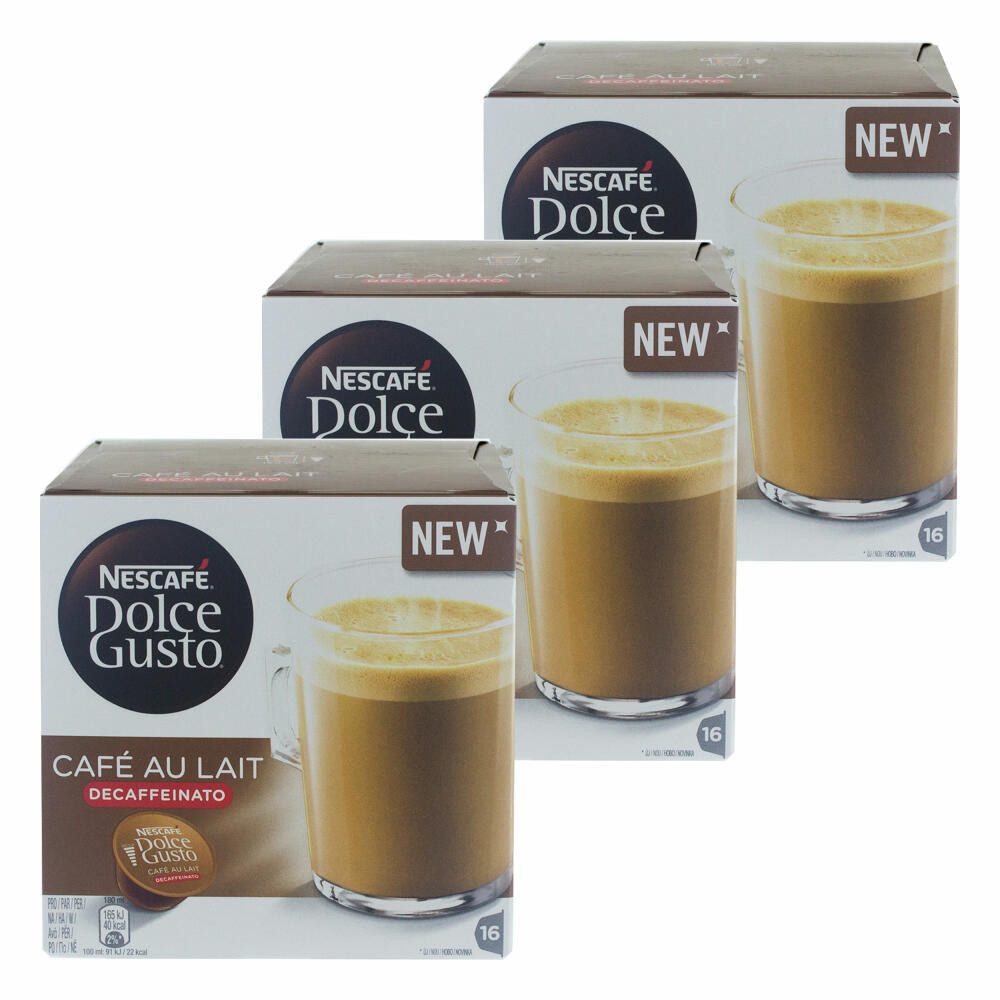 NESCAFÉ® Dolce Gusto® Kaffee Cafe au Lait Decaf 3er Set, 3 x