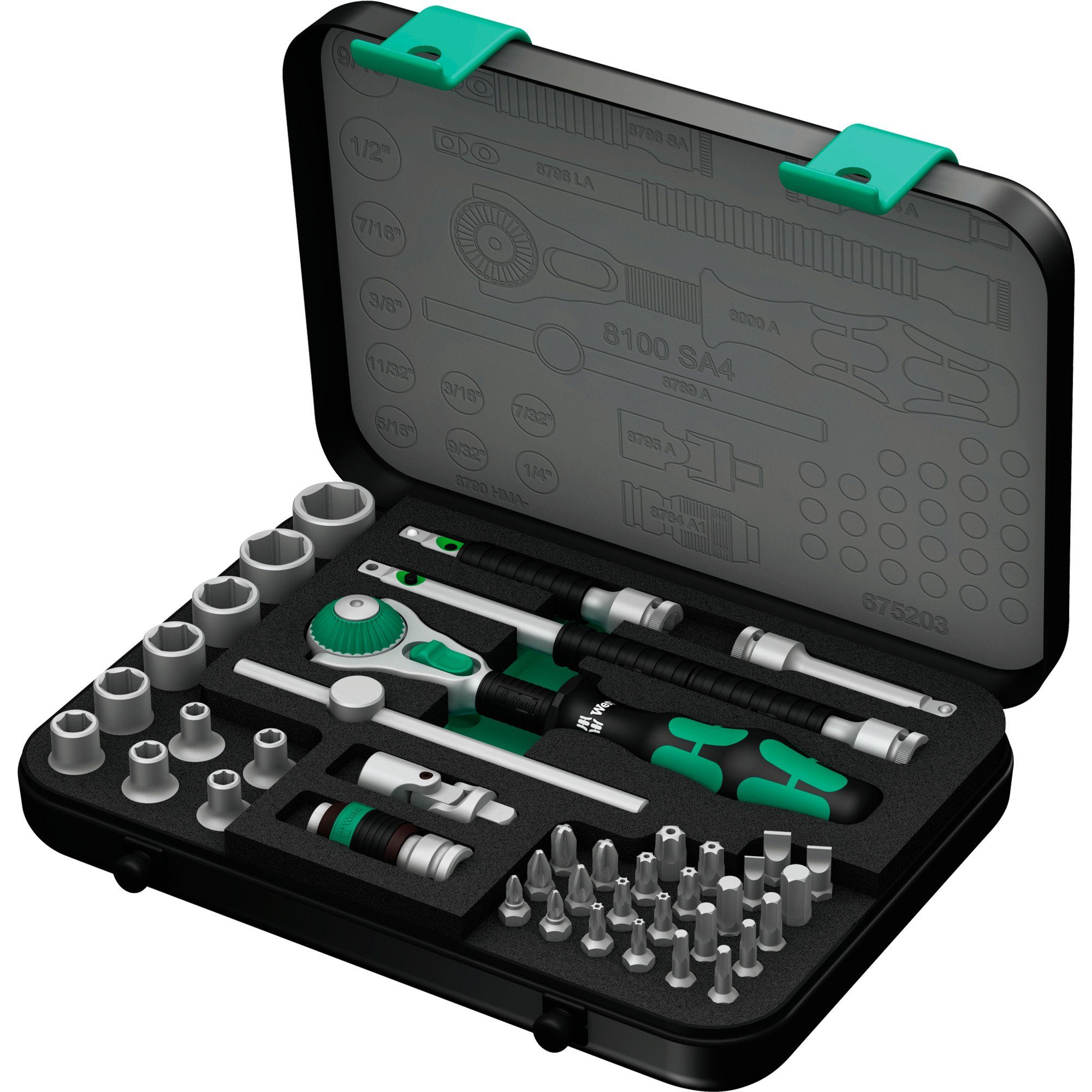Wera Ratschenringschlüssel Wera 8100 SA 4 Zyklop Speed-Knarrensatz, zöllig
