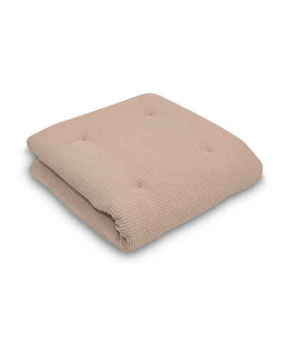 Krabbeldecke Baby Krabbeldecke 100x100 cm Sand (Made in EU), ULLENBOOM ®, Dick gepolstert, Außenstoff 100% Baumwolle, Waffelpiquè
