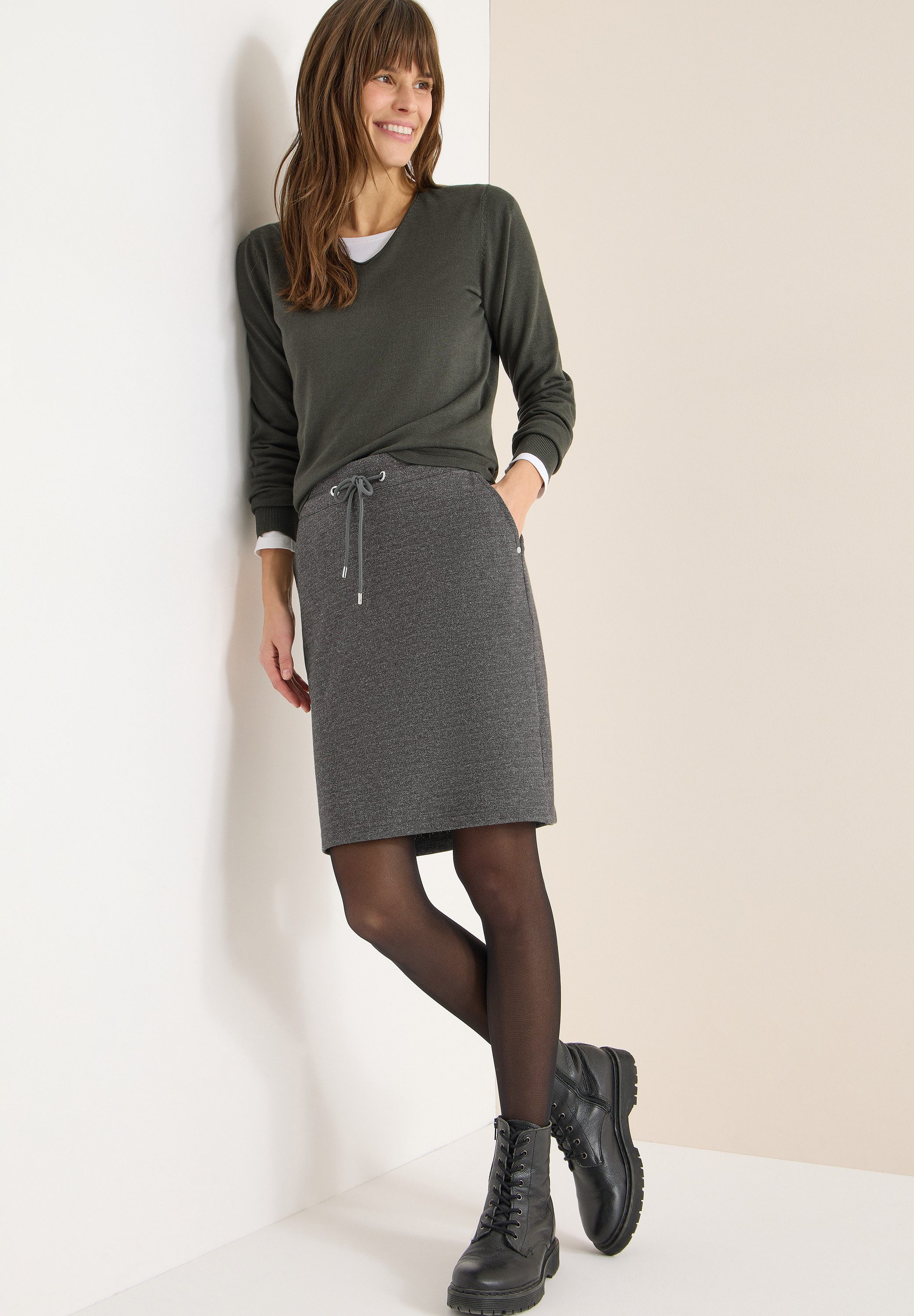 CECIL Minirock Two-Tone Melange Jogg Skirt – Bild 4 von 5