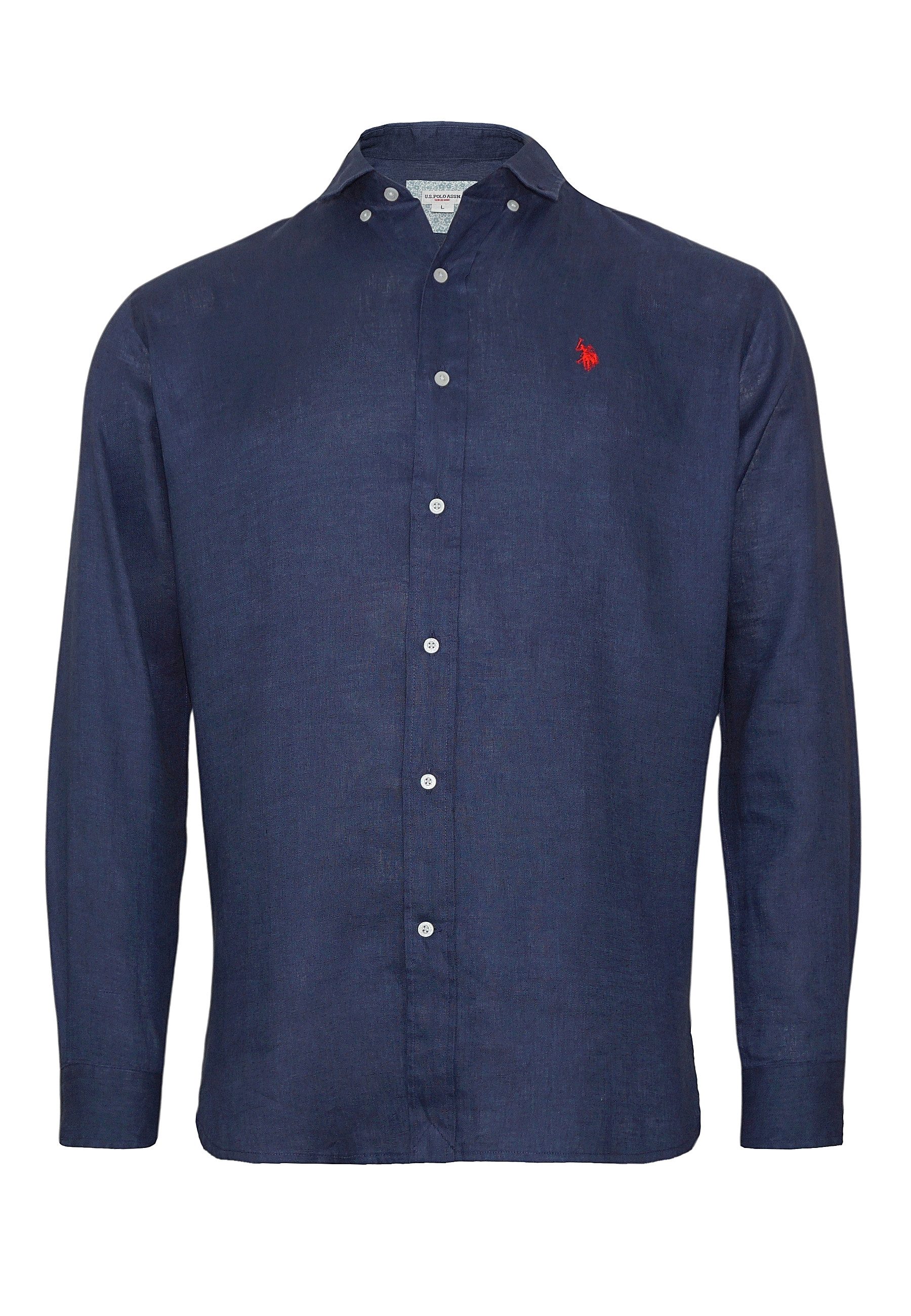 U.S. Polo Assn Langarmhemd Hemd Leinenhemd Button Down Shirt (1-tlg)