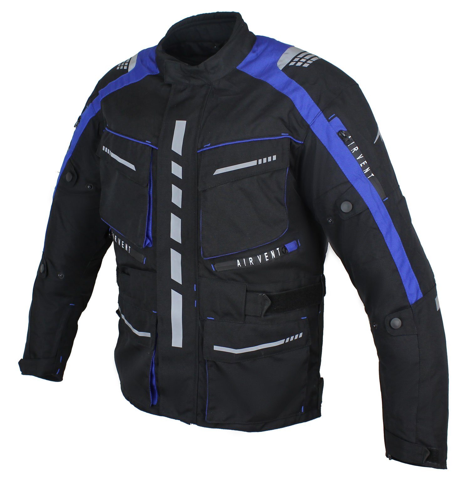 Alpha Speeds Motorradjacke Herren Motorrad Textil Jacke Biker wasserdicht Jacke mit Protektoren Sport, Innenjacke ist trennbar: All Season, Blau