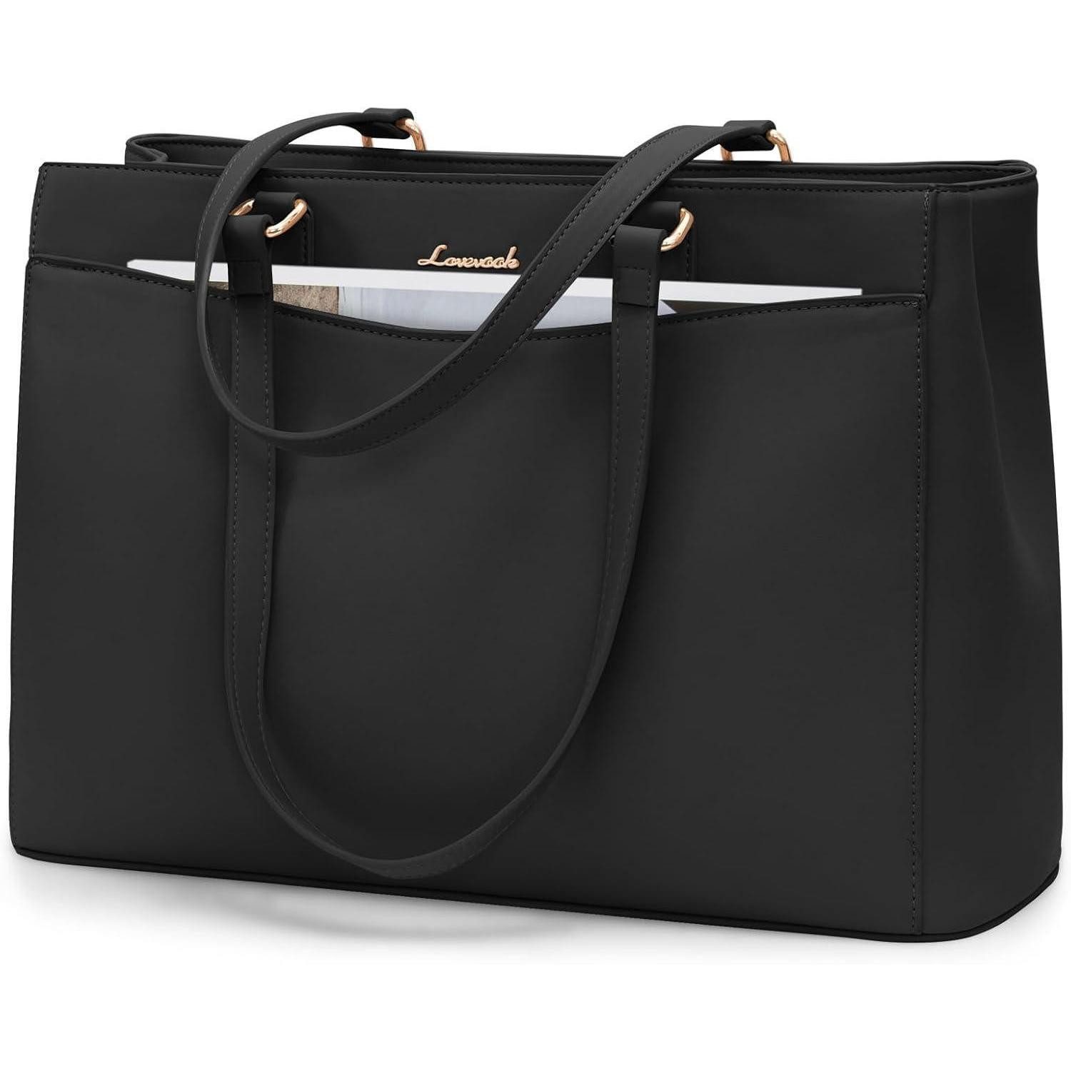 Laptoptasche Laptoptasche Damen Aktentasche Schultertasche Schwarz 15,6 Zoll