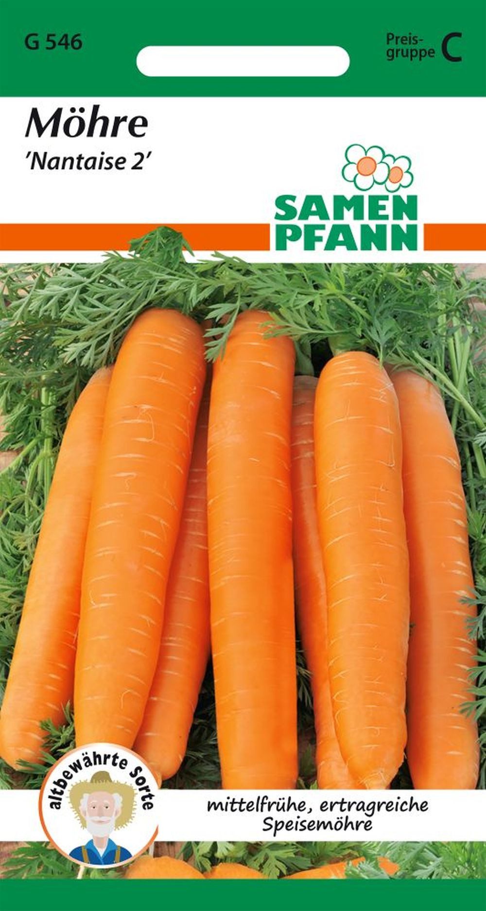 SAMEN PFANN Gemüsesamen Möhre, Nantaise 2 - Möhren-Samen Saatgut Samen, Daucus carota